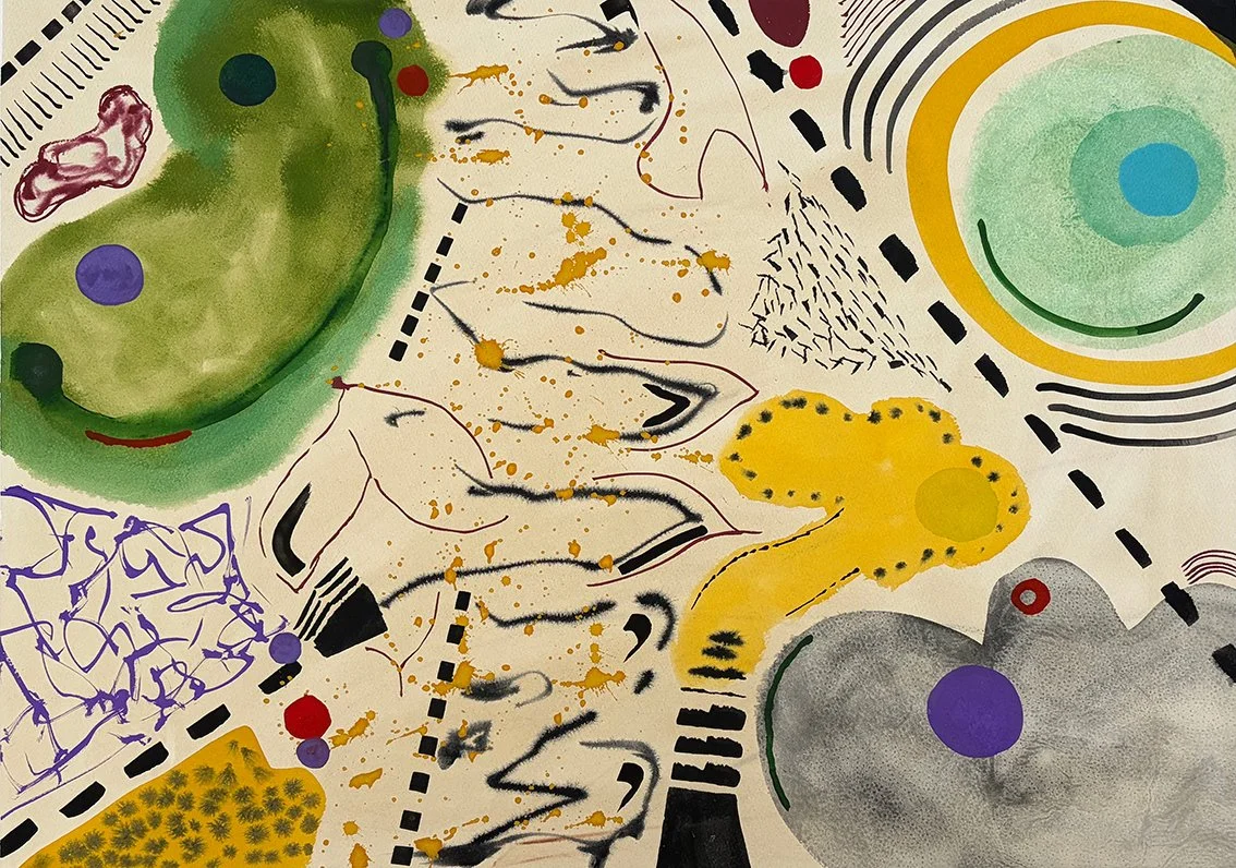 From within to beyond, with circles, gouache, 50 x 72 cm, 11.26 