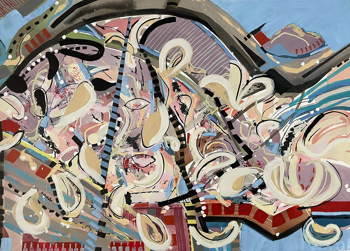 From within to beyond, grey magnolia, gouache, 50 x 69 cm, 17.26