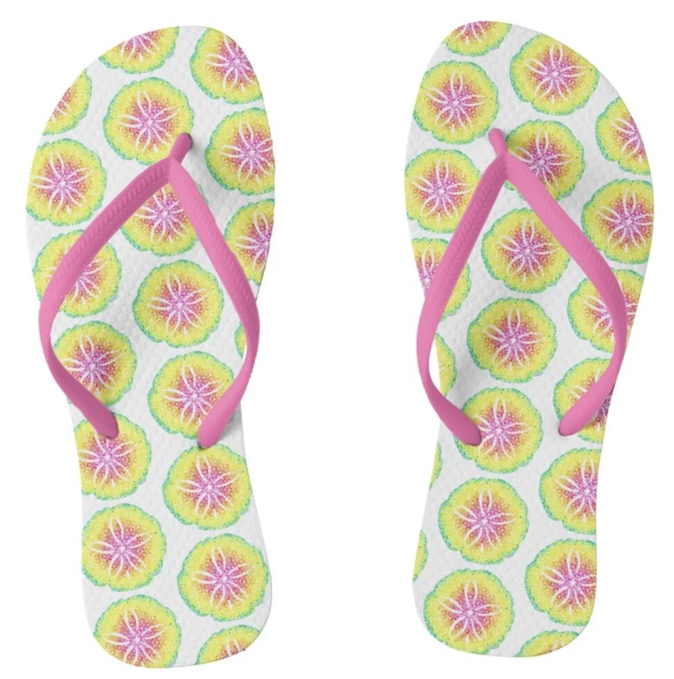 Sallie the Sand Dollar Flip Flops