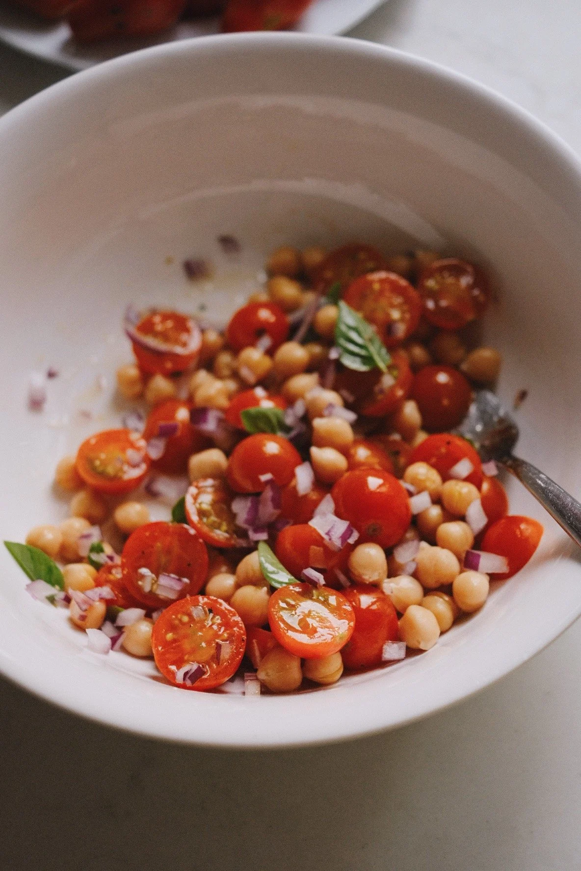 Sungold tomato and chickpea salad, for the end of summer
