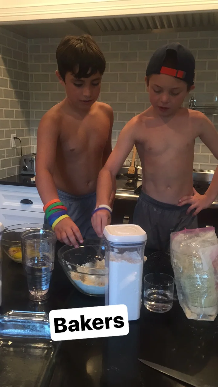 Kids baking.