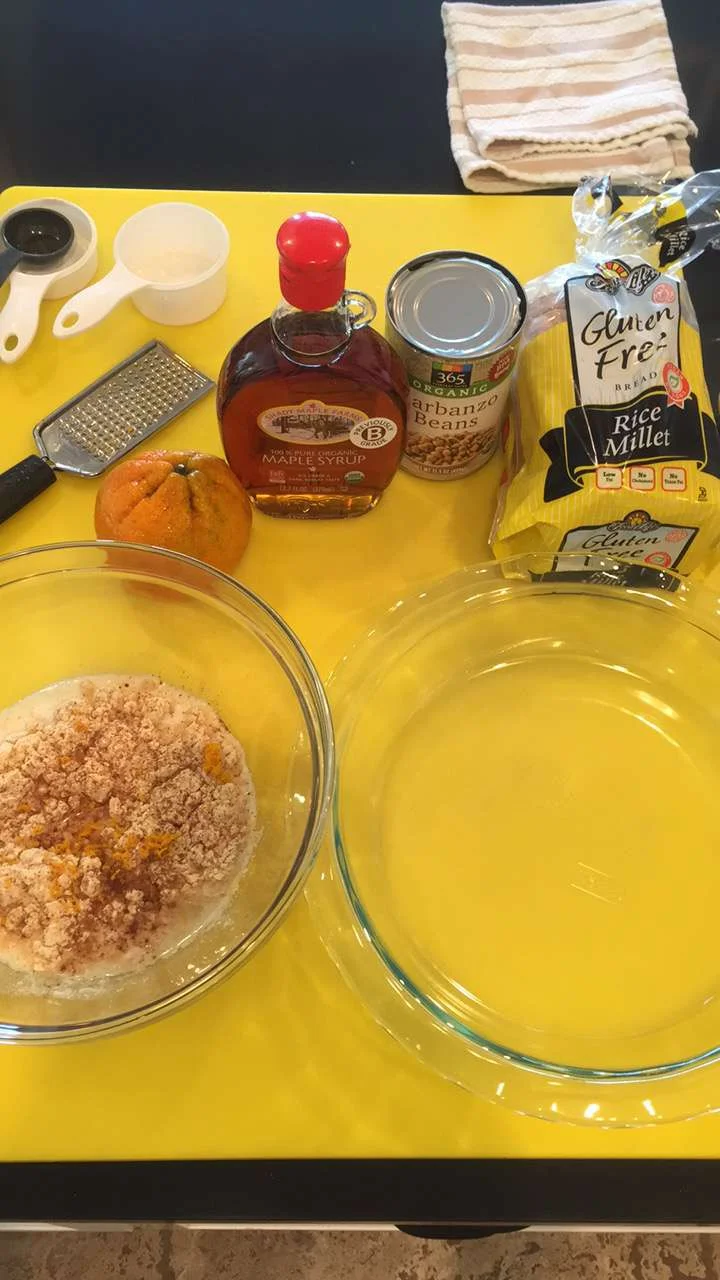 Ingredients for Gluten-free and Vegan Strawberry Orange French Toast.