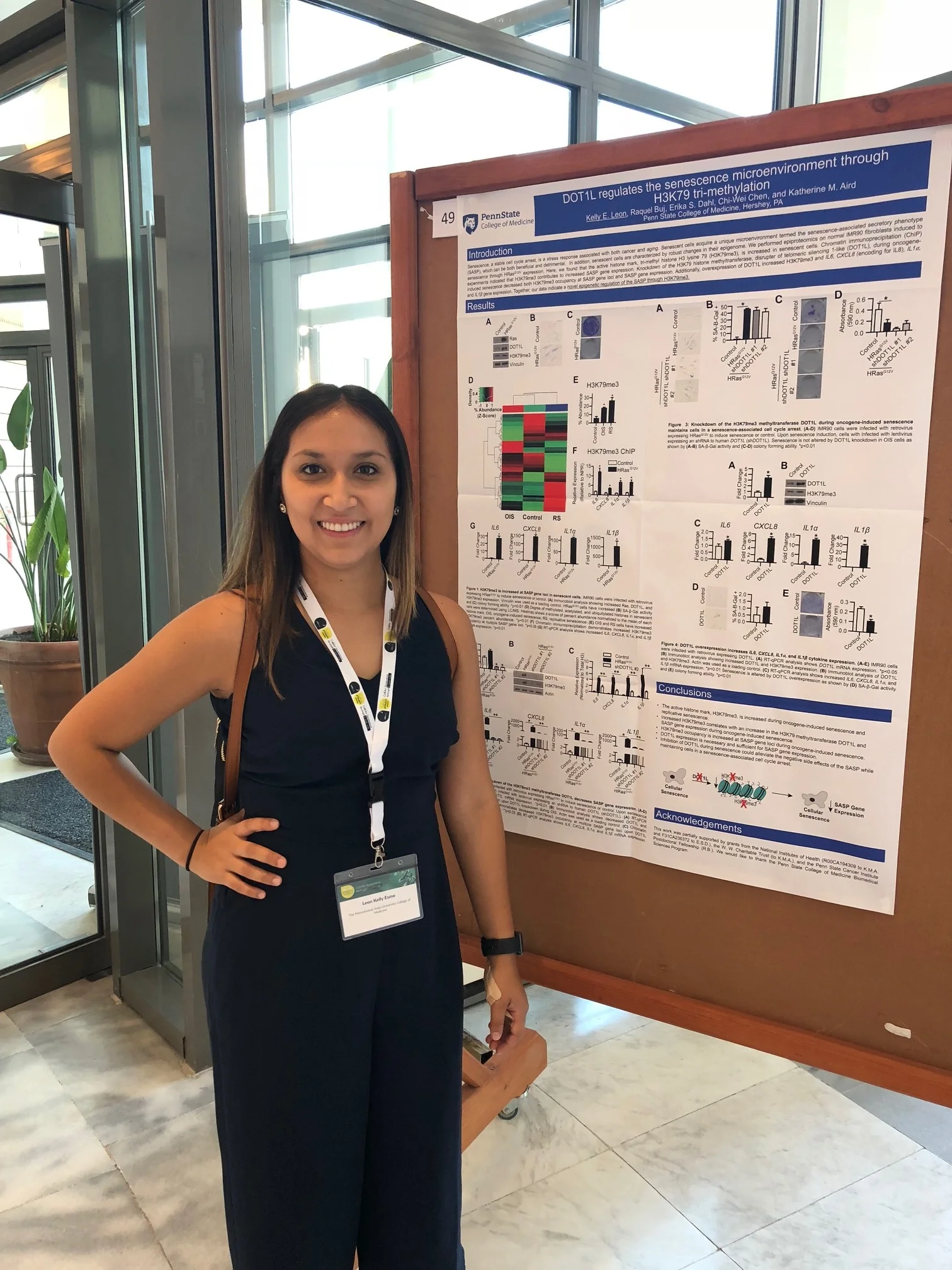 Kelly presenting her work on how the methyltransferase DOT1L is critical for the SASP
