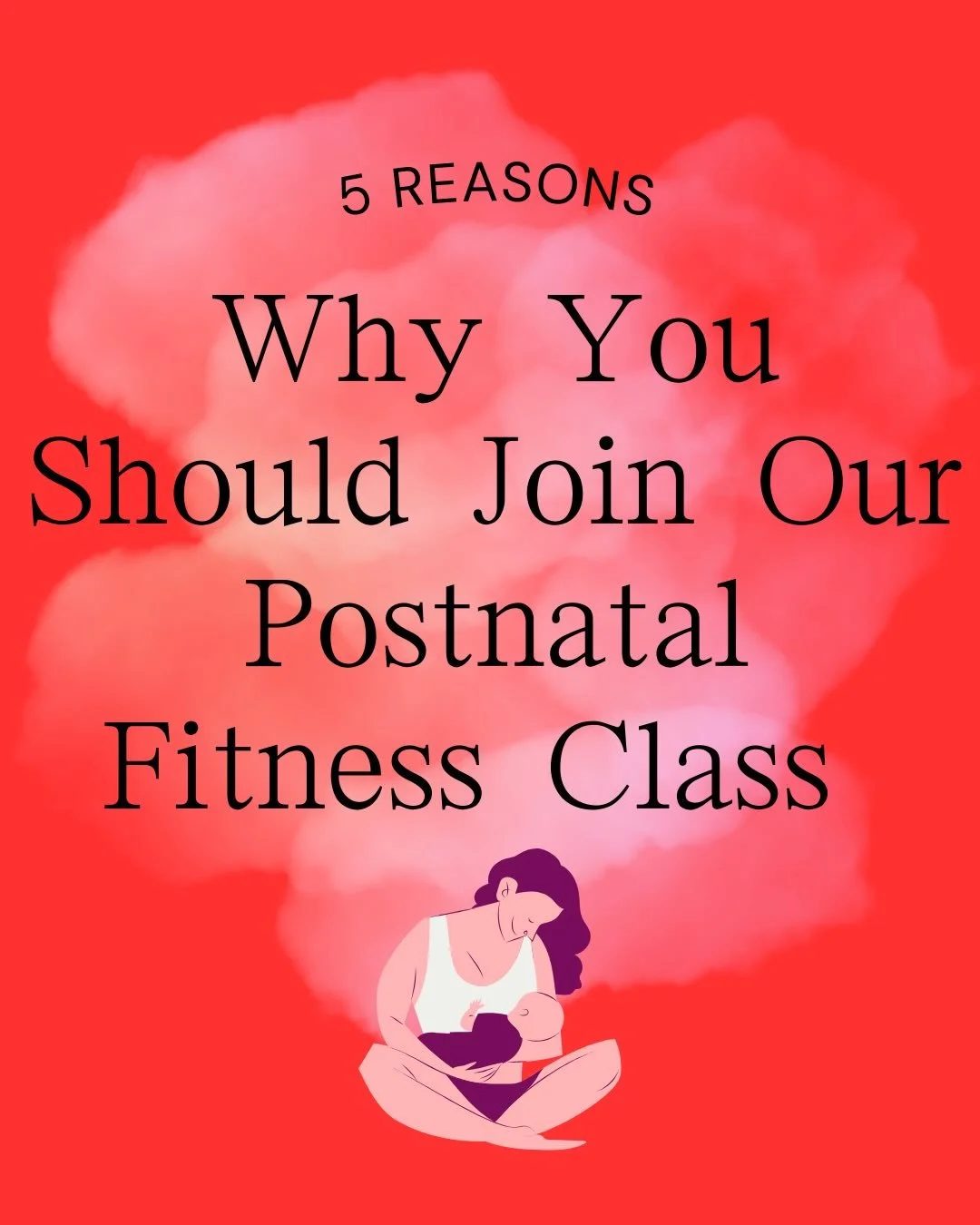 5 reasons why you should join our mom and baby fitness class:

1. The workouts are specifically designed for your postpartum body 🏋🏼&zwj;♀️

2. The community of amazing women 🔥

3. You don&rsquo;t have to choose between you or your baby. You can d