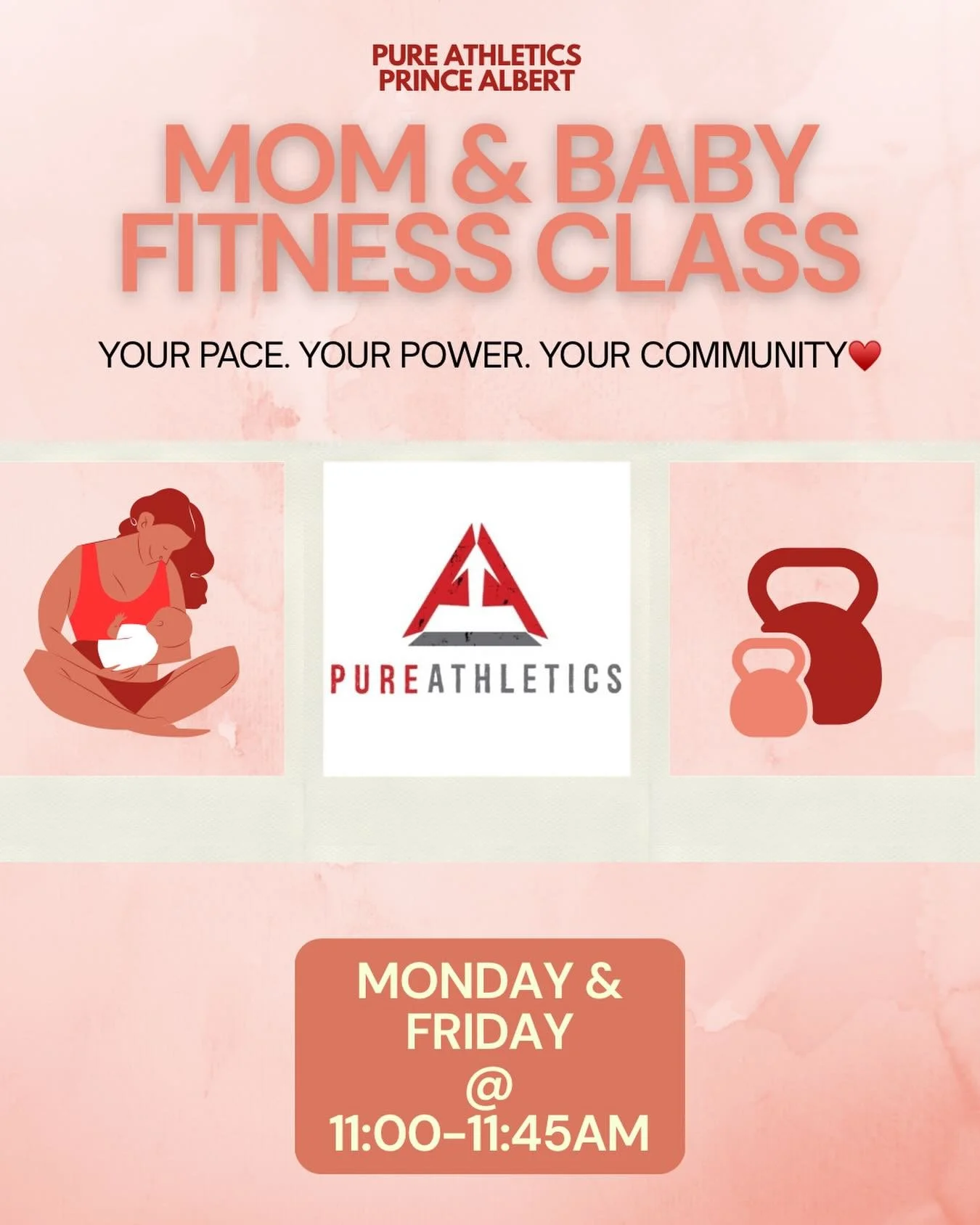 The next programming cycle for our Mom and Baby Fitness Class kicks off February 23rd at Pure Athletics!

If that date doesn&rsquo;t work for you - no problem. This program is designed so participants can start at any time during the month, and class