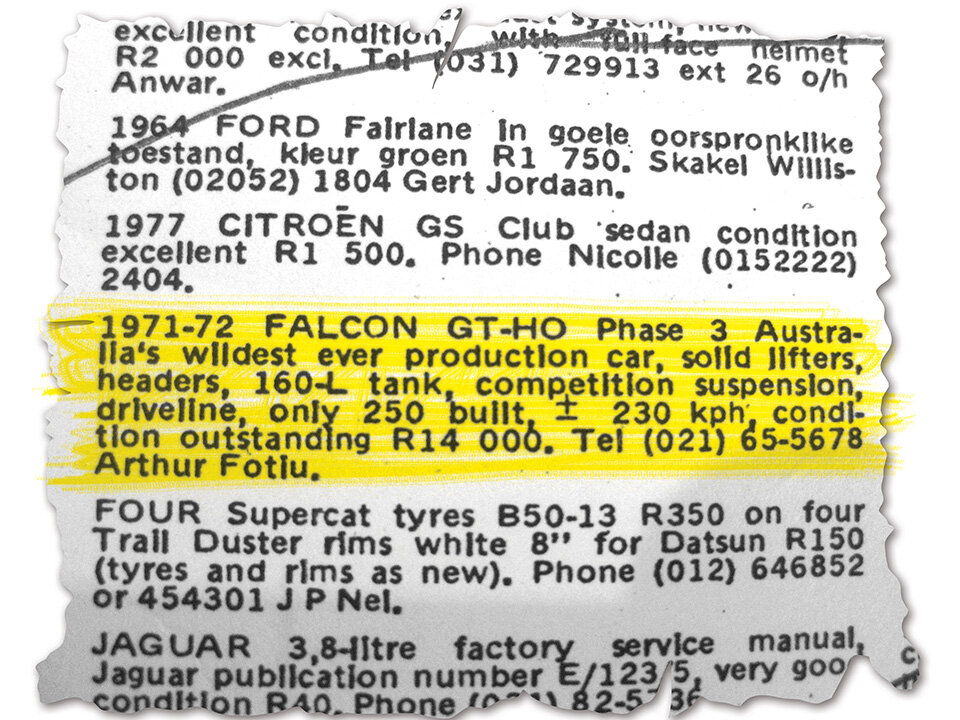 IntSurv_Circa 1987 - The GT-HO was described as Australia's wildest ever production sedan even in Sth Africa. R14,000 equates to about AUD$4,500!.jpg