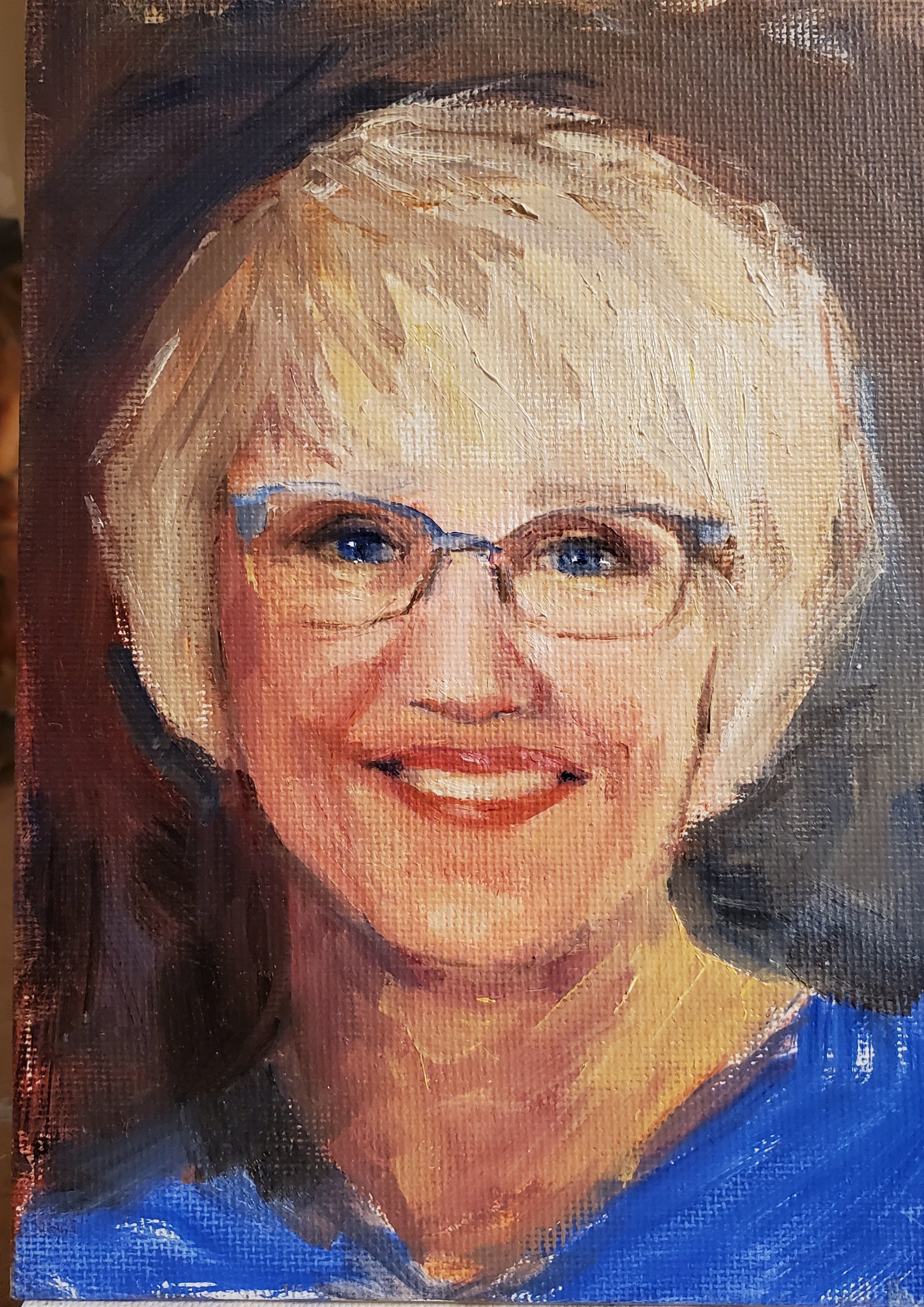 Kathy-mini portrait  5x7 oil