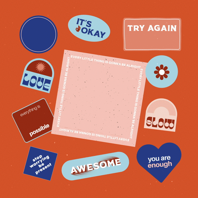 Creating stickers to practice my motion graphics skill.