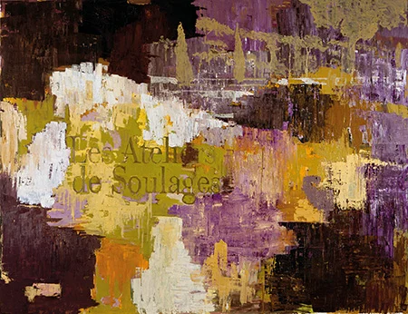 Atelier/studio/landscape. Purple/green/orange, 2009-2010, olie på lærred