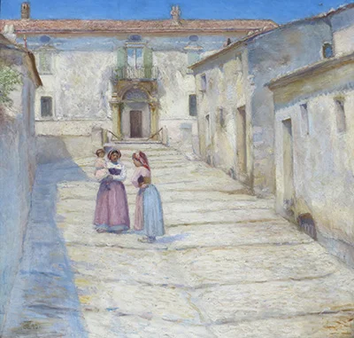 Henry Lørup: Palazzo Ferrante i Civita d Antino. 1890. Statens Museum for Kunst