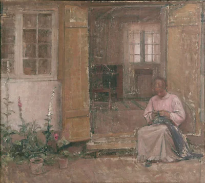 Marie foran huset Valdal, 1910. Faaborg Museum