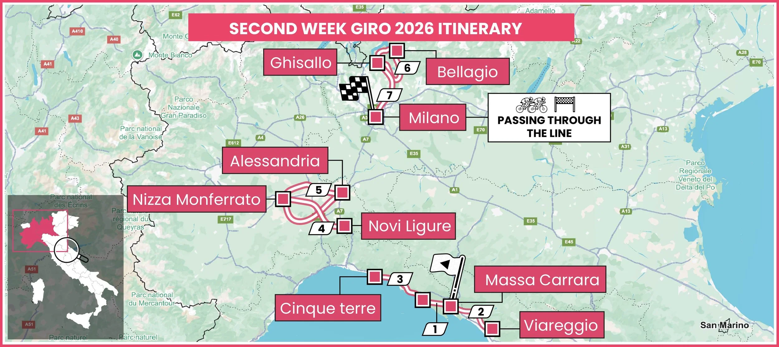 Second Week Itinerary Map