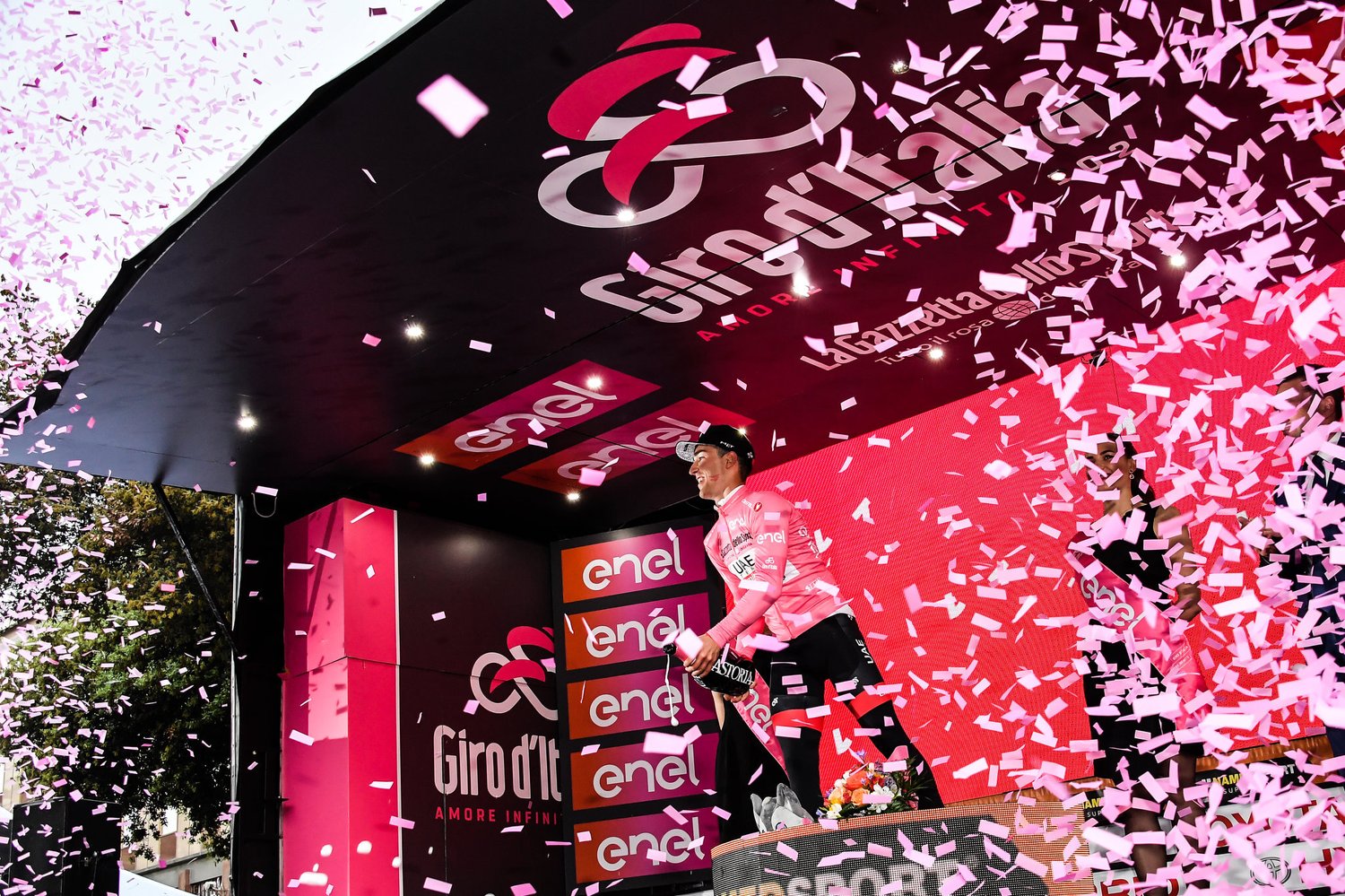 Giro d'Italia riders racing through Italy