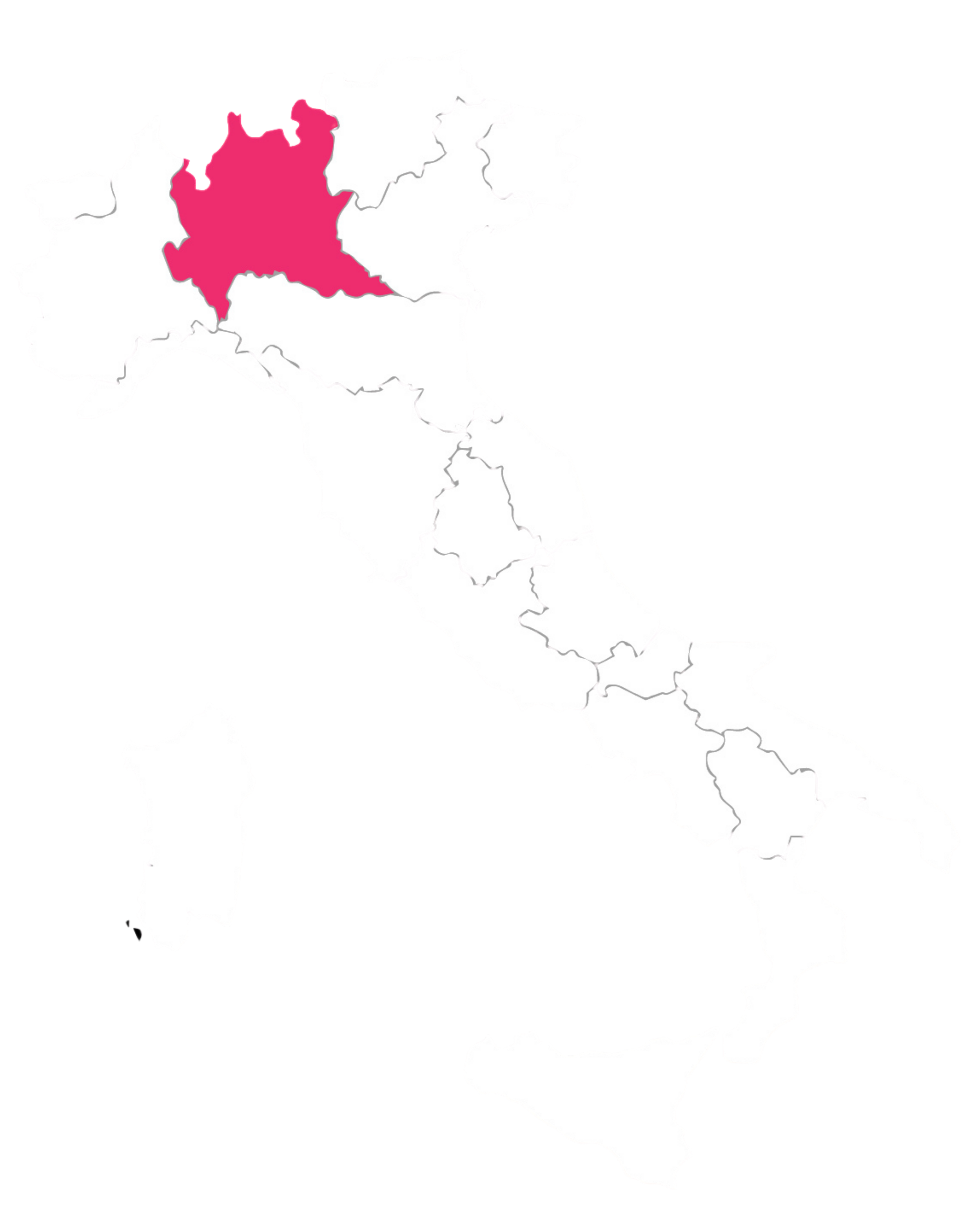 Map of Italy with Lombardy highlighted