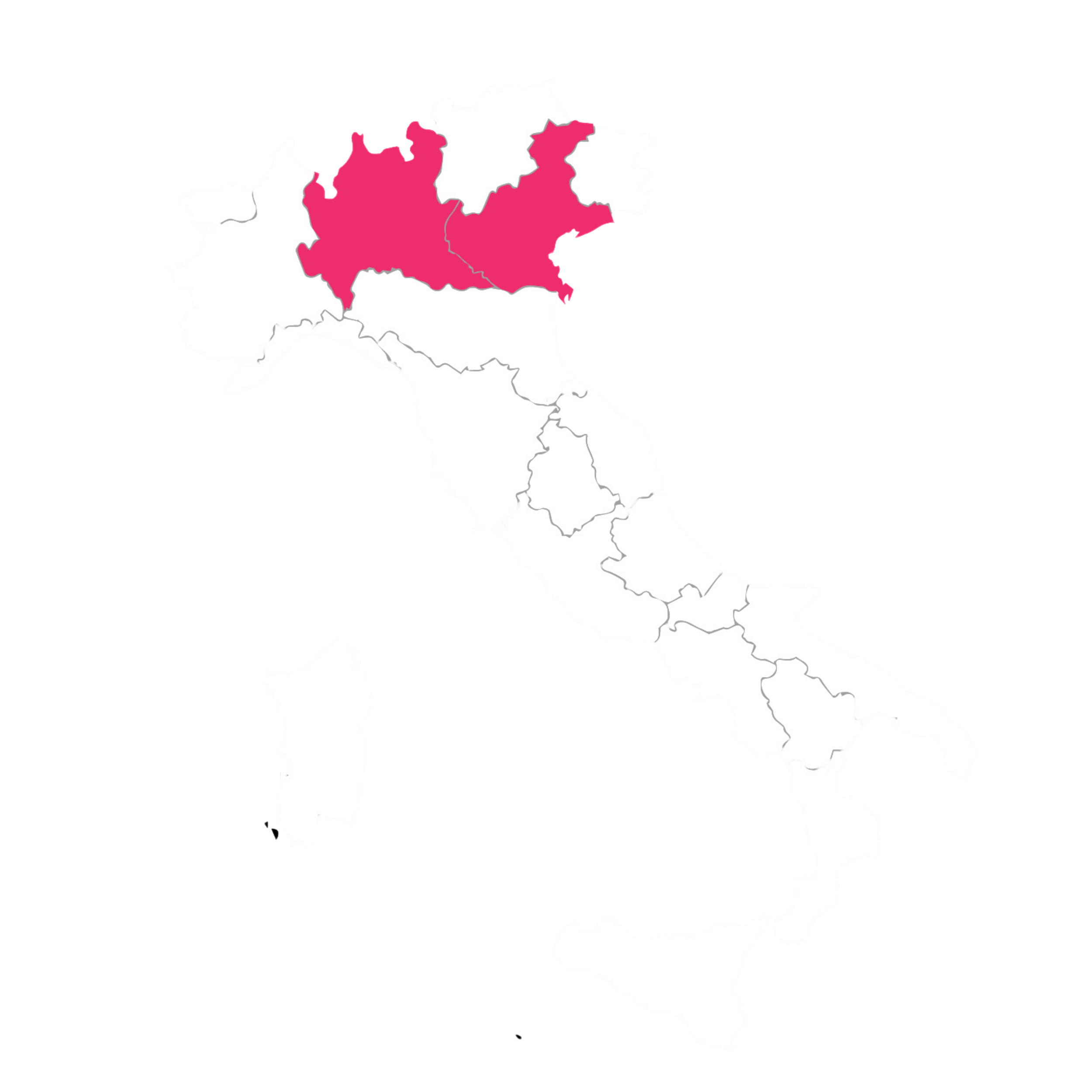Map of Italy with Lombardy highlighted