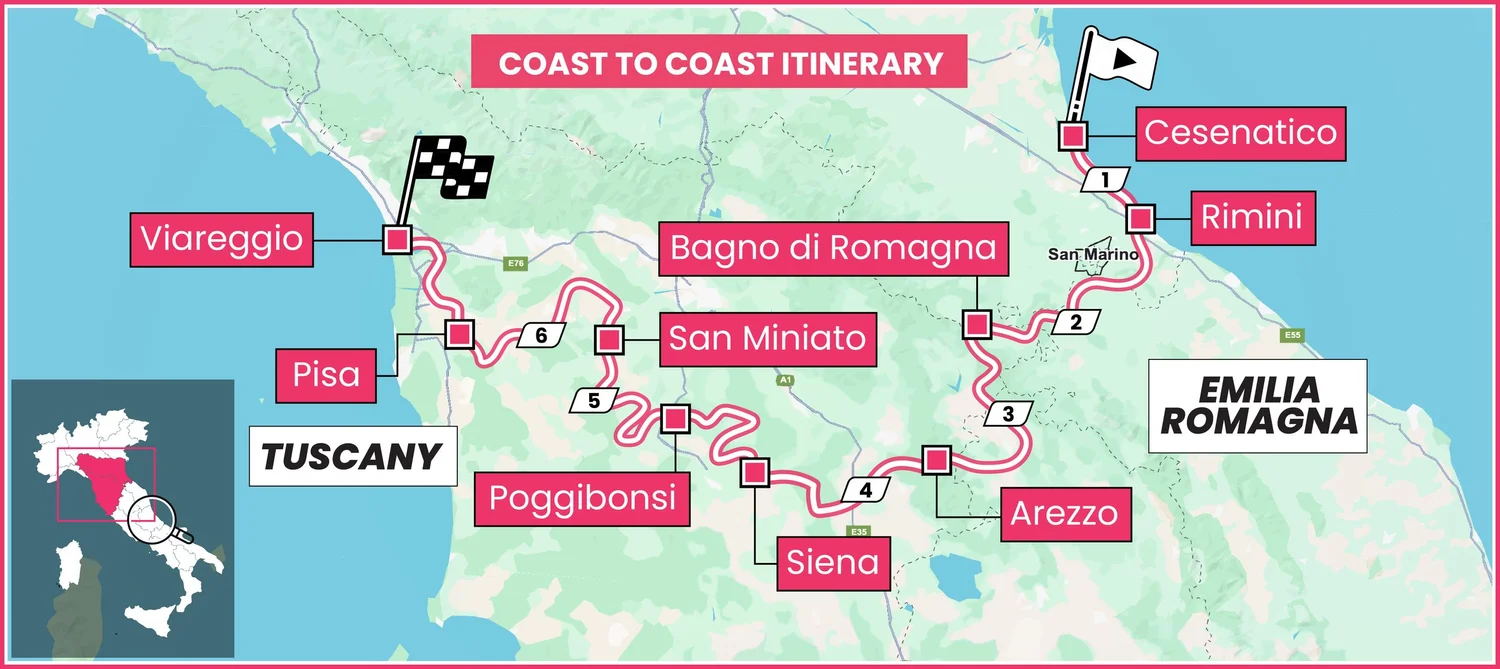 Coast to Coast Itinerary Map