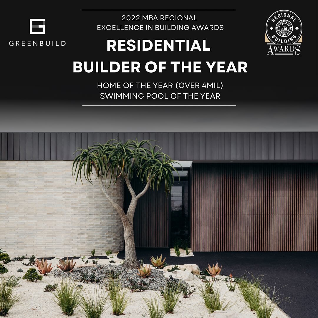 We are so happy to have been awarded RESIDENTIAL BUILDER OF THE YEAR at the the recent 2022 Master Builders &lsquo;Regional Excellence In Building Awards&rsquo;. We have also been announced finalists in a number of categories for the upcoming MBA NSW