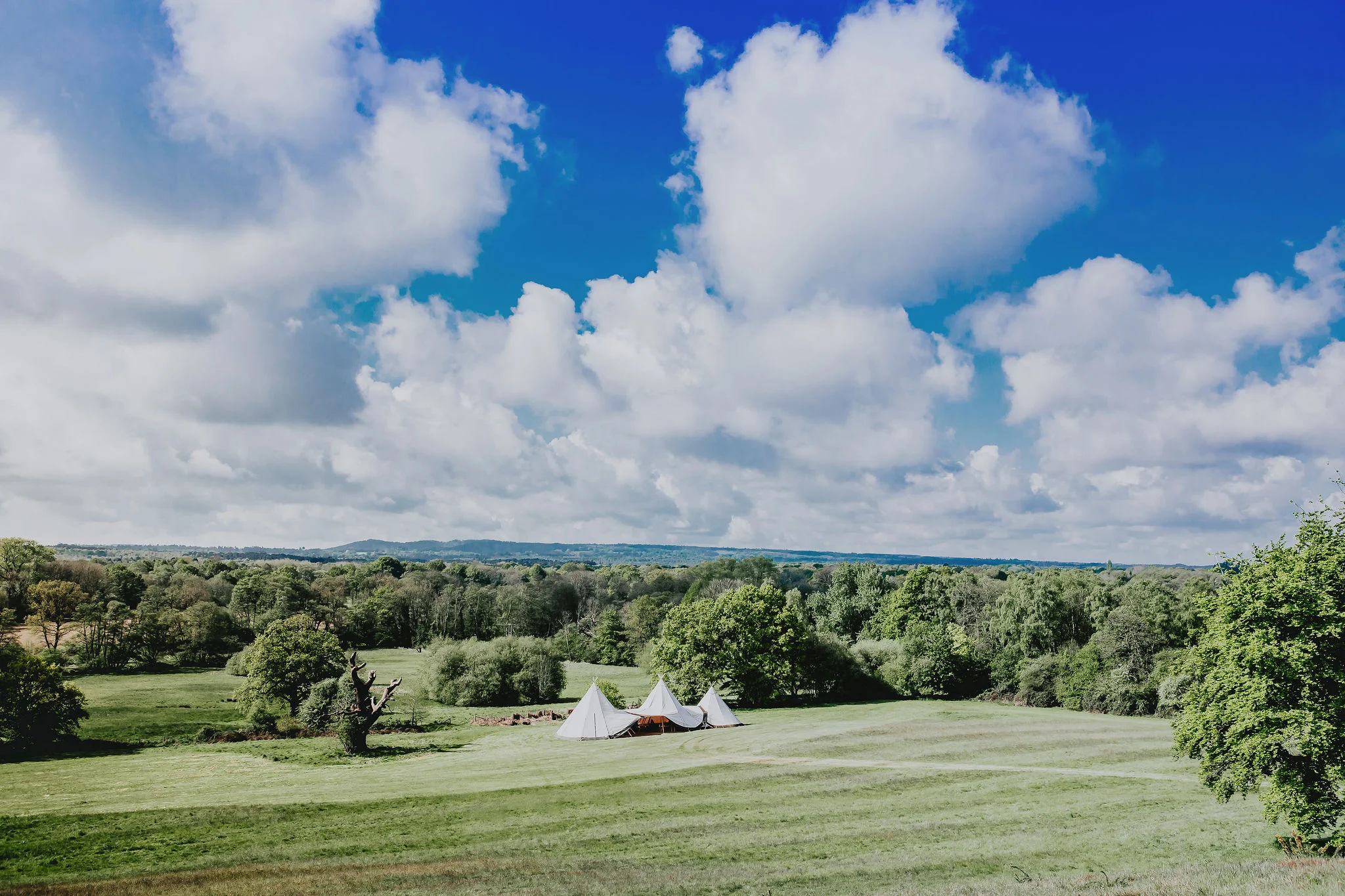 Empty tipis ready and waiting to be styled