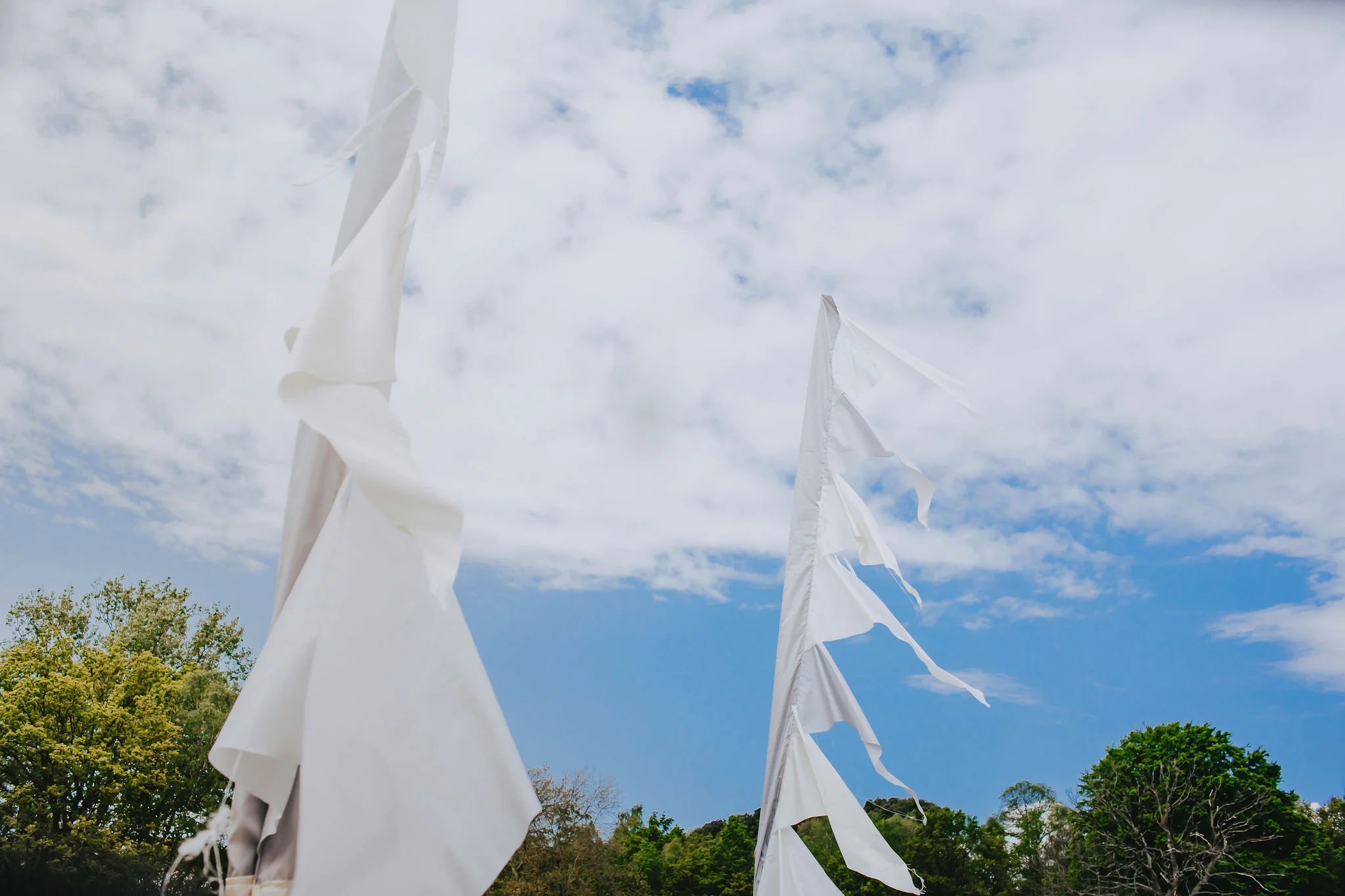Our new white festival flags