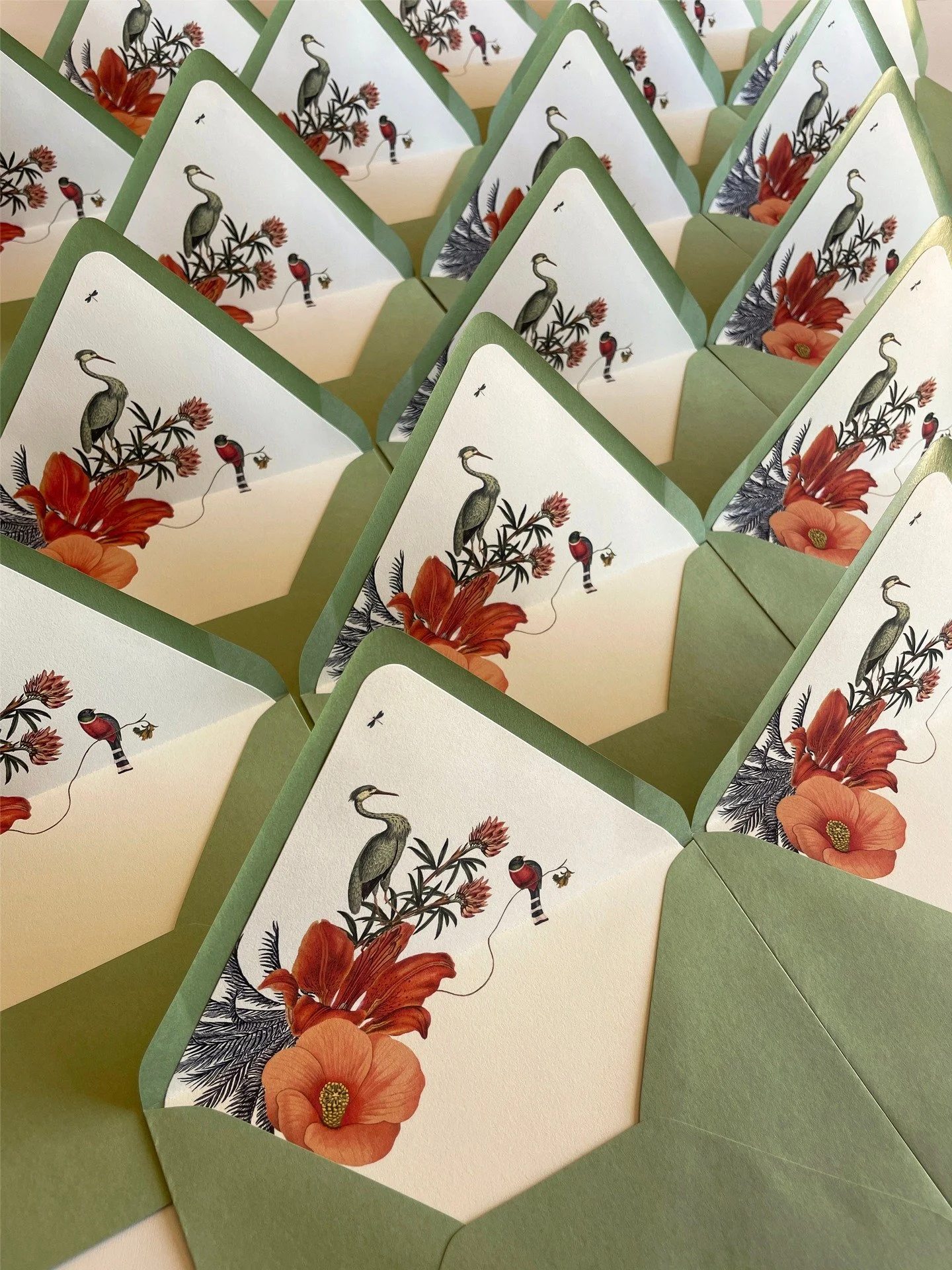 One of three botanical collages we created for our couples to use in their stationery &mdash; should they desire a little topical whimsy. 🌺