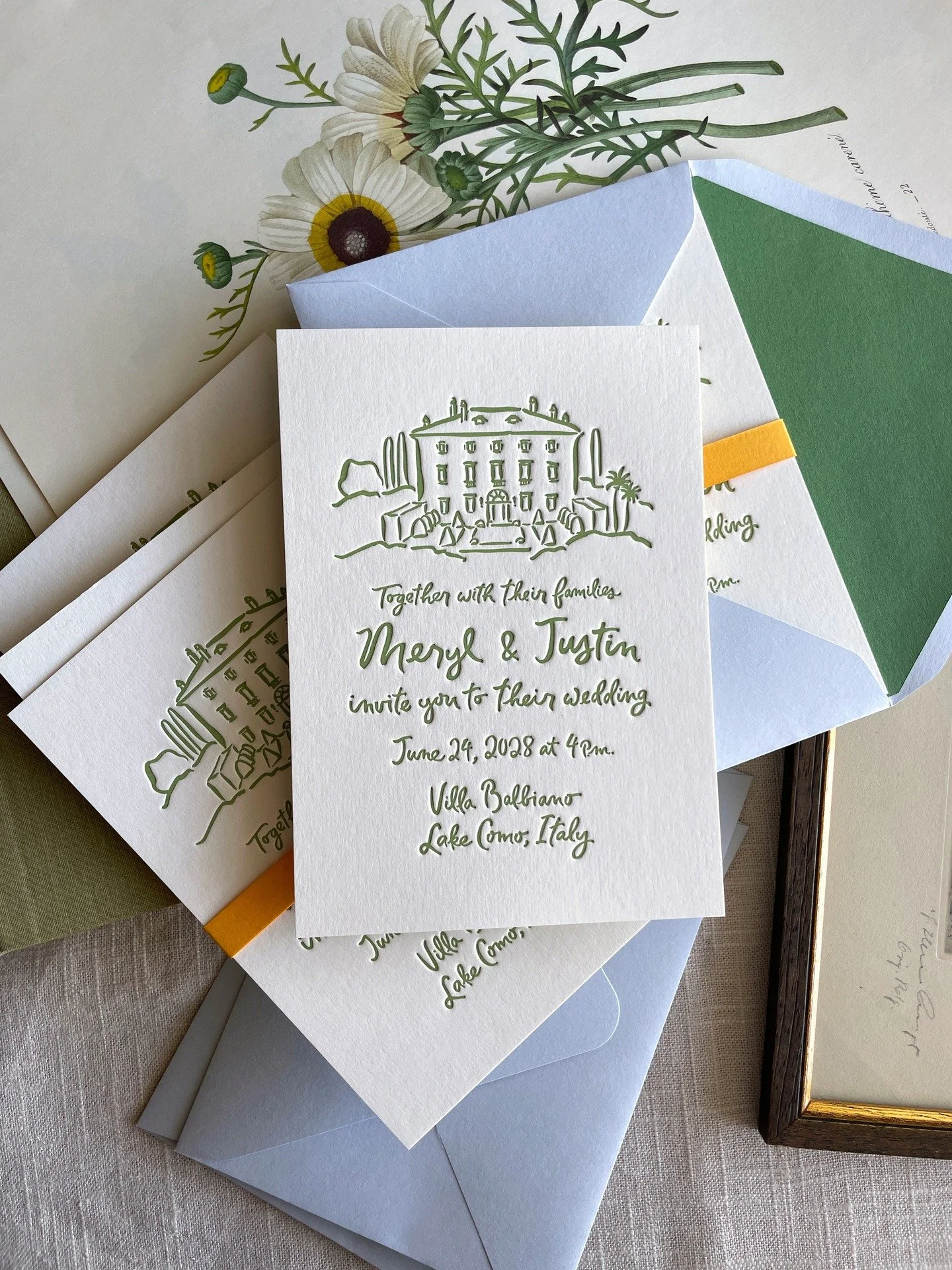 Svasso - The second of six new collection designs arriving in the coming weeks.

I decided to dig in on brush lettering this past summer and here we are. 🫟

Svasso invitation has your venue hand painted in the style shown and your wording in brush l