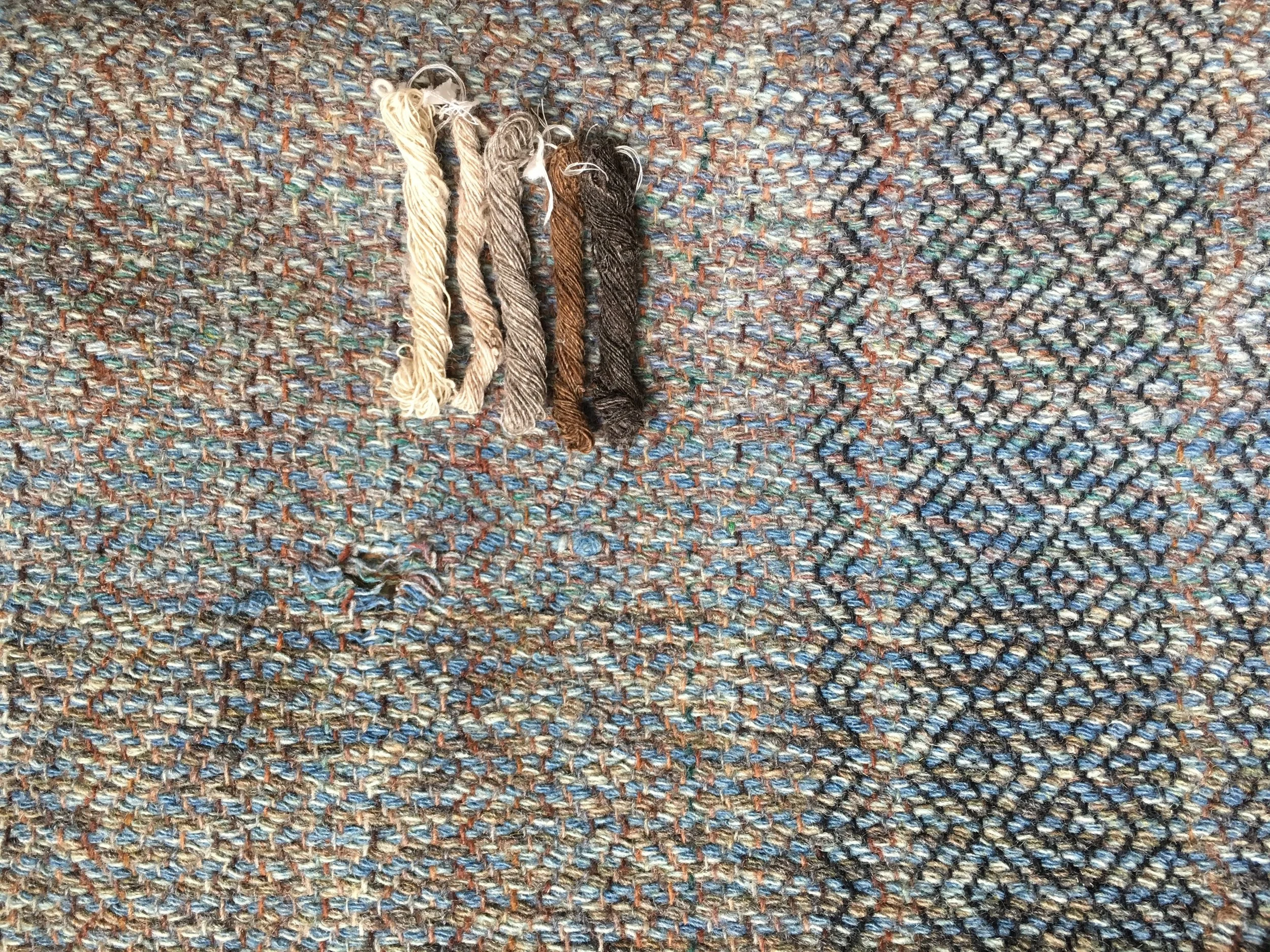  finished yarn, next to hole 