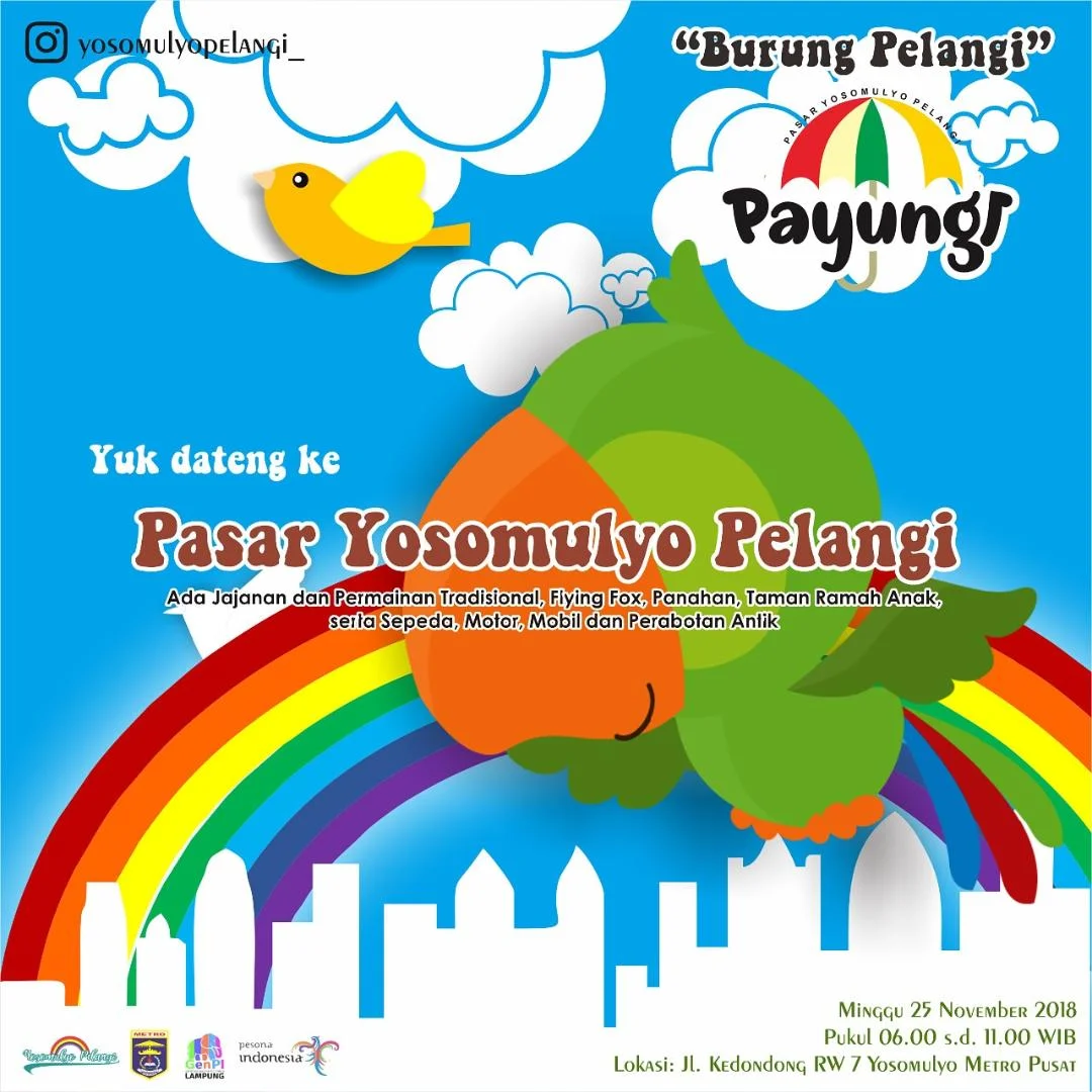 Pasar Yosomulyo Pelangi Payungi Yang Digital Nan Cantik