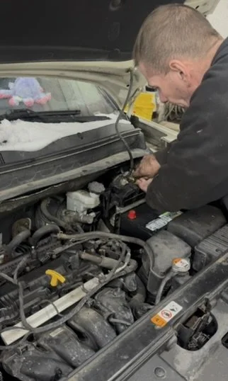 Mechanic working on the engine of a truck in Cleveland, Ohio