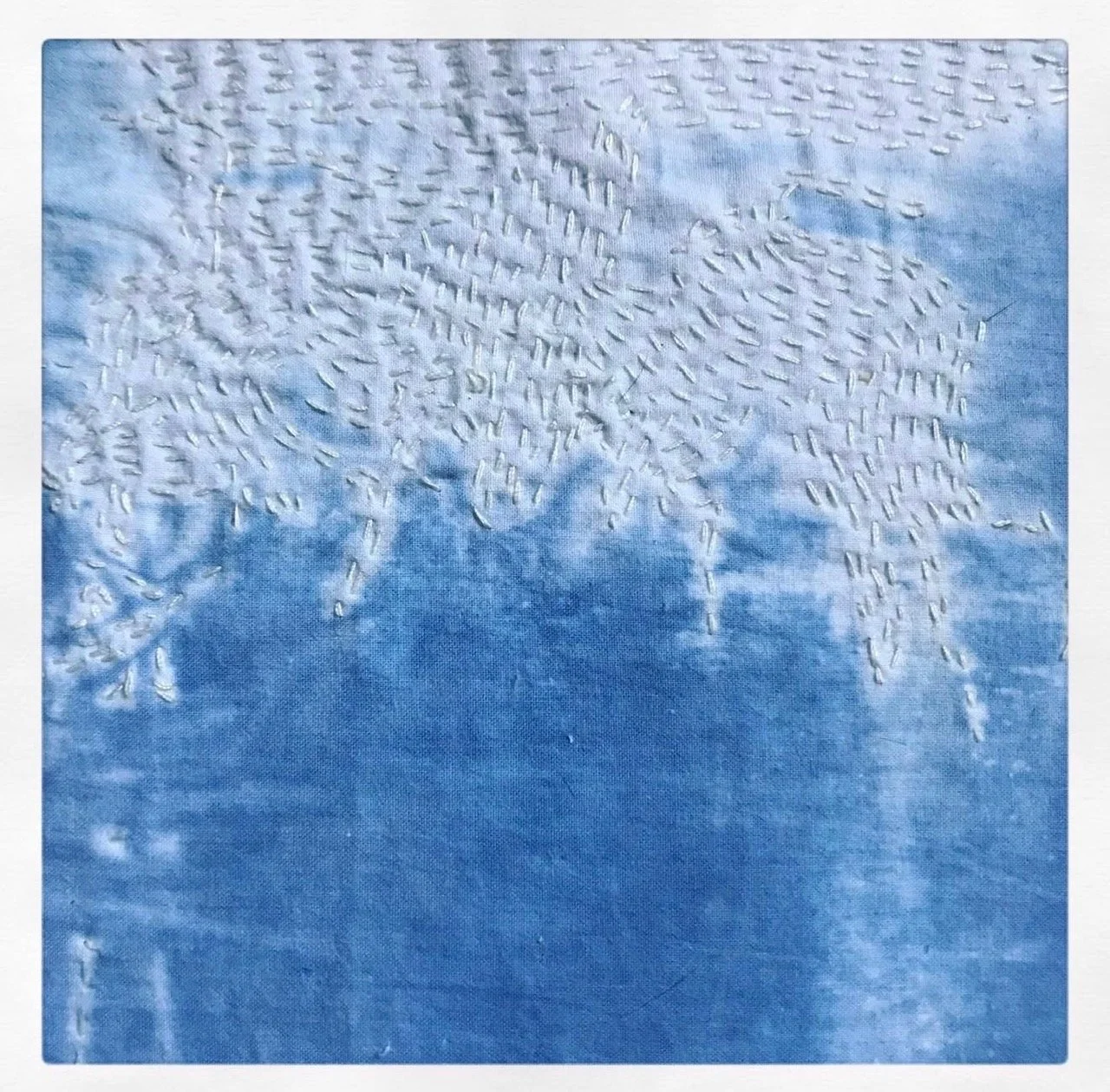  Cotton fabric, indigo, thread.  