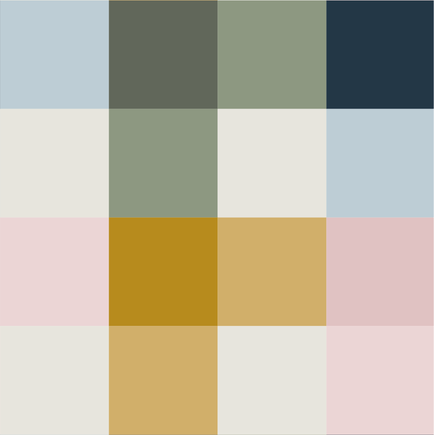 A blurred, pixelated grid of multicolored squares in shades of blue, gray, beige, pink, and brown.