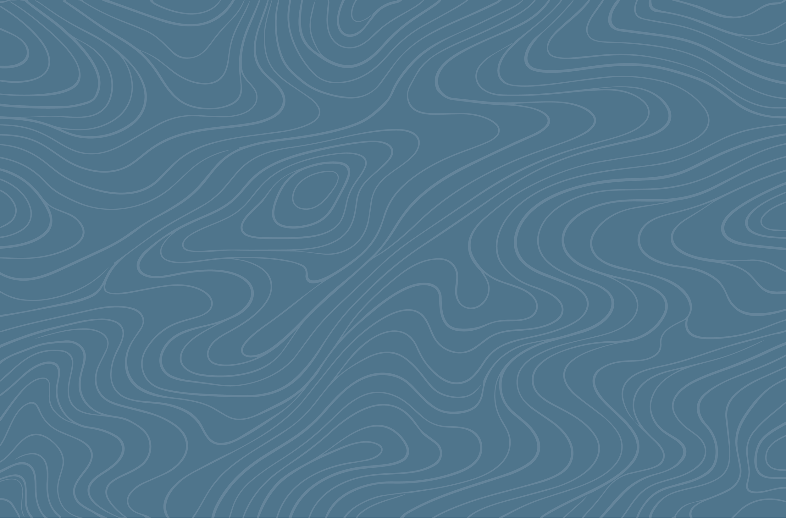 A topographic map with light gray contour lines on a blue background.