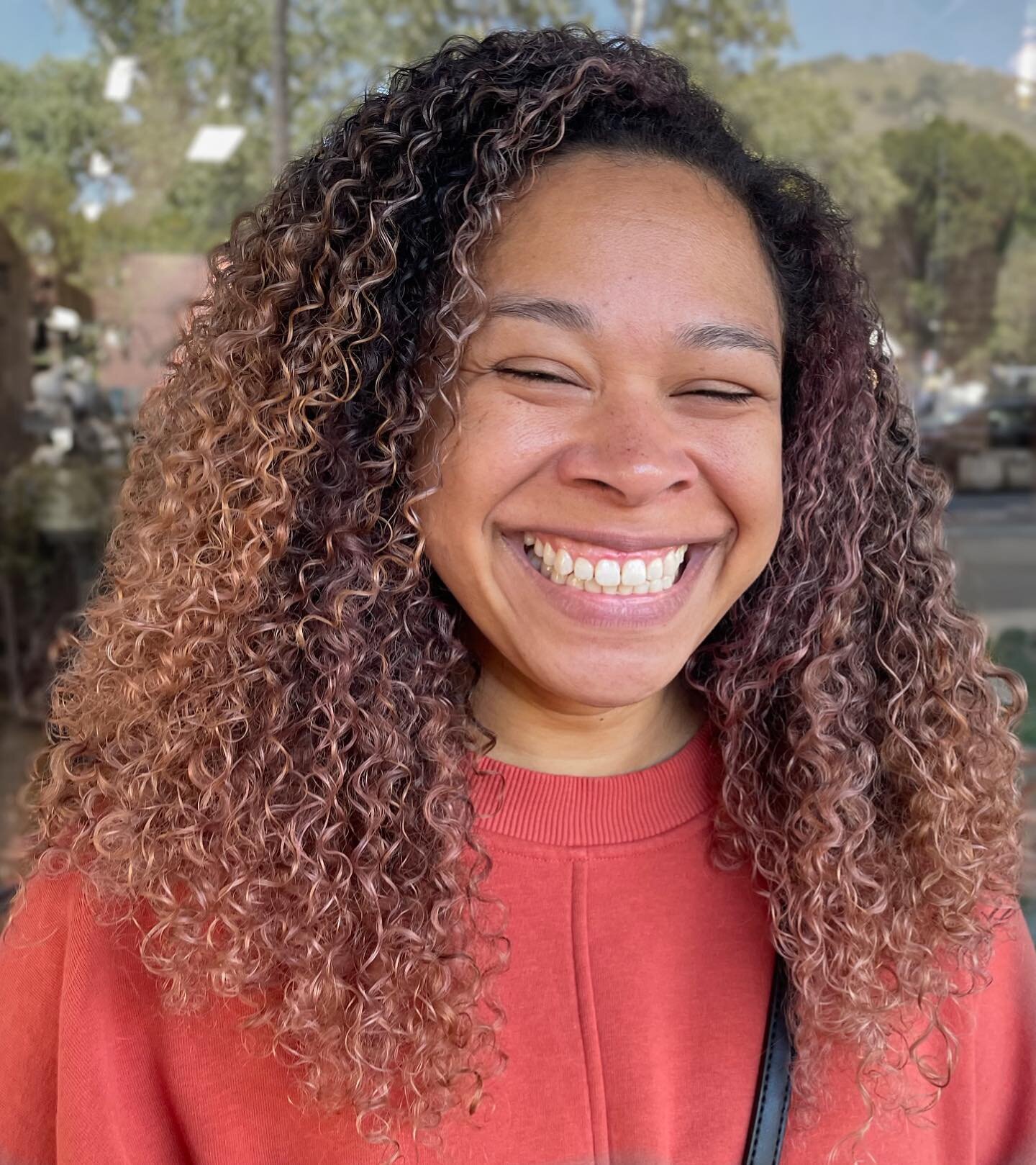 rose gold balayage with a smile 😁