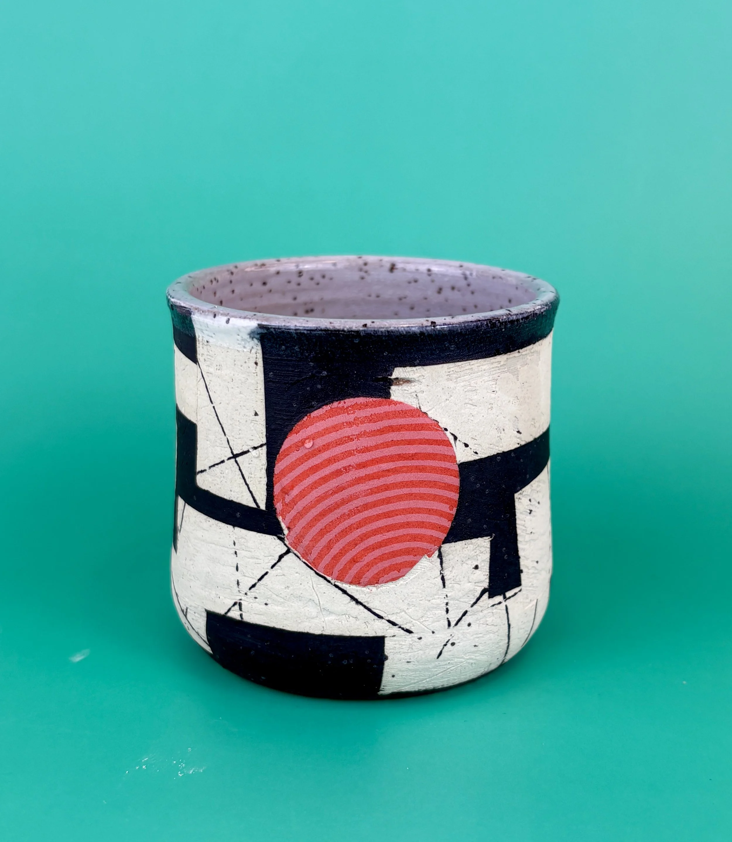 Black and White Monoprint Tumbler