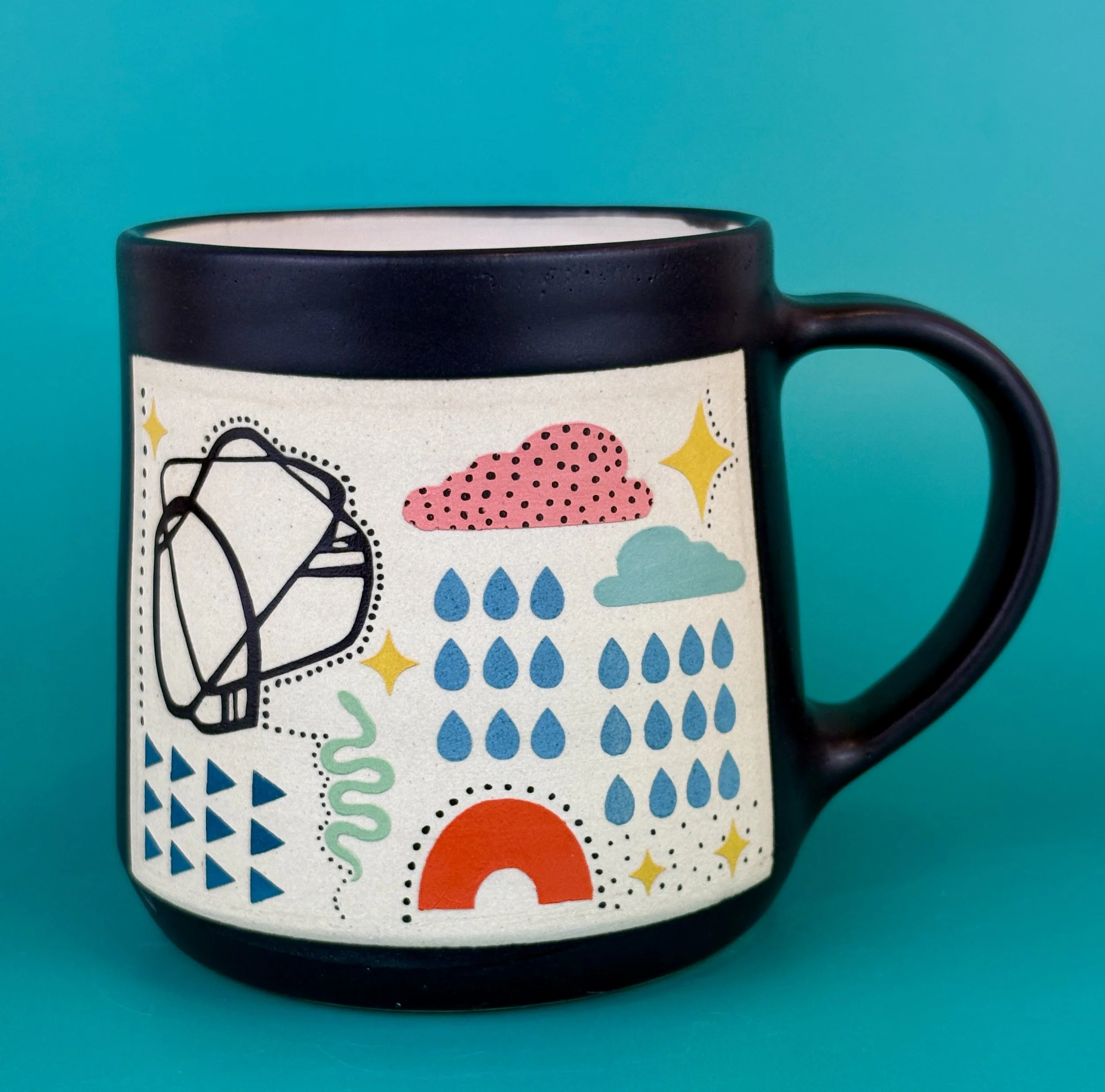 Scribble Chaos Mug, Rainy Days