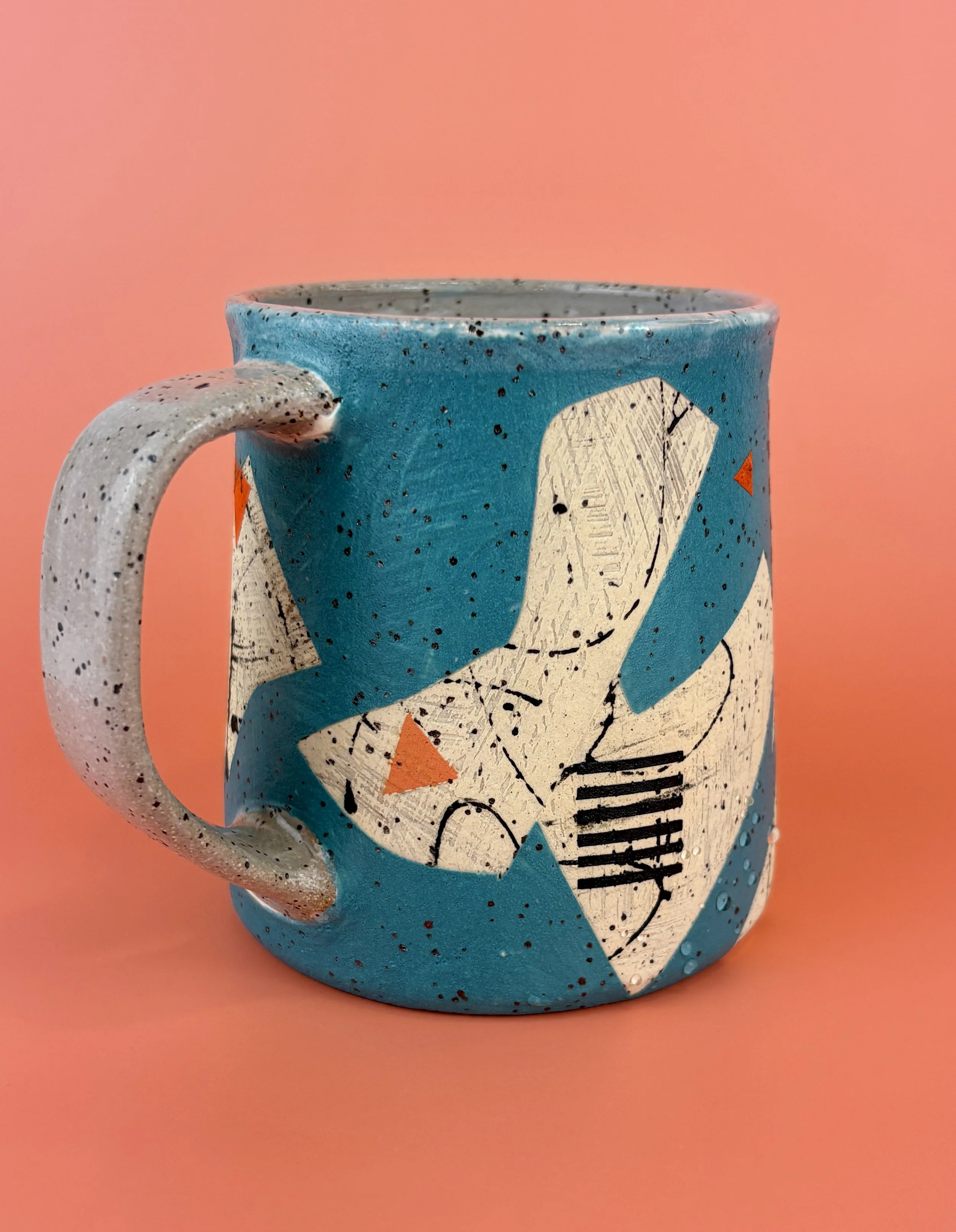 Monoprint Mug in Turquoise