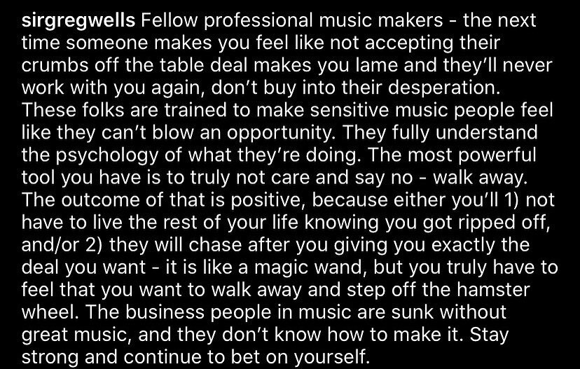 Wise words by @sirgregwells