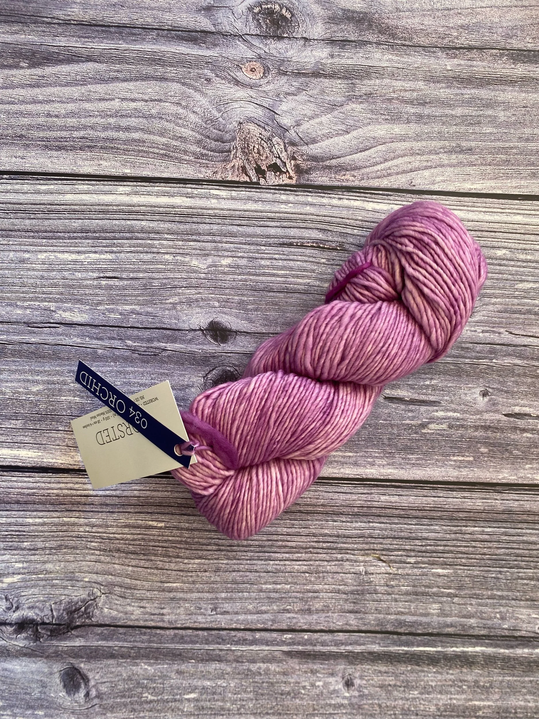 Malabrigo Worsted Orchid, pink worsted weight merino wool