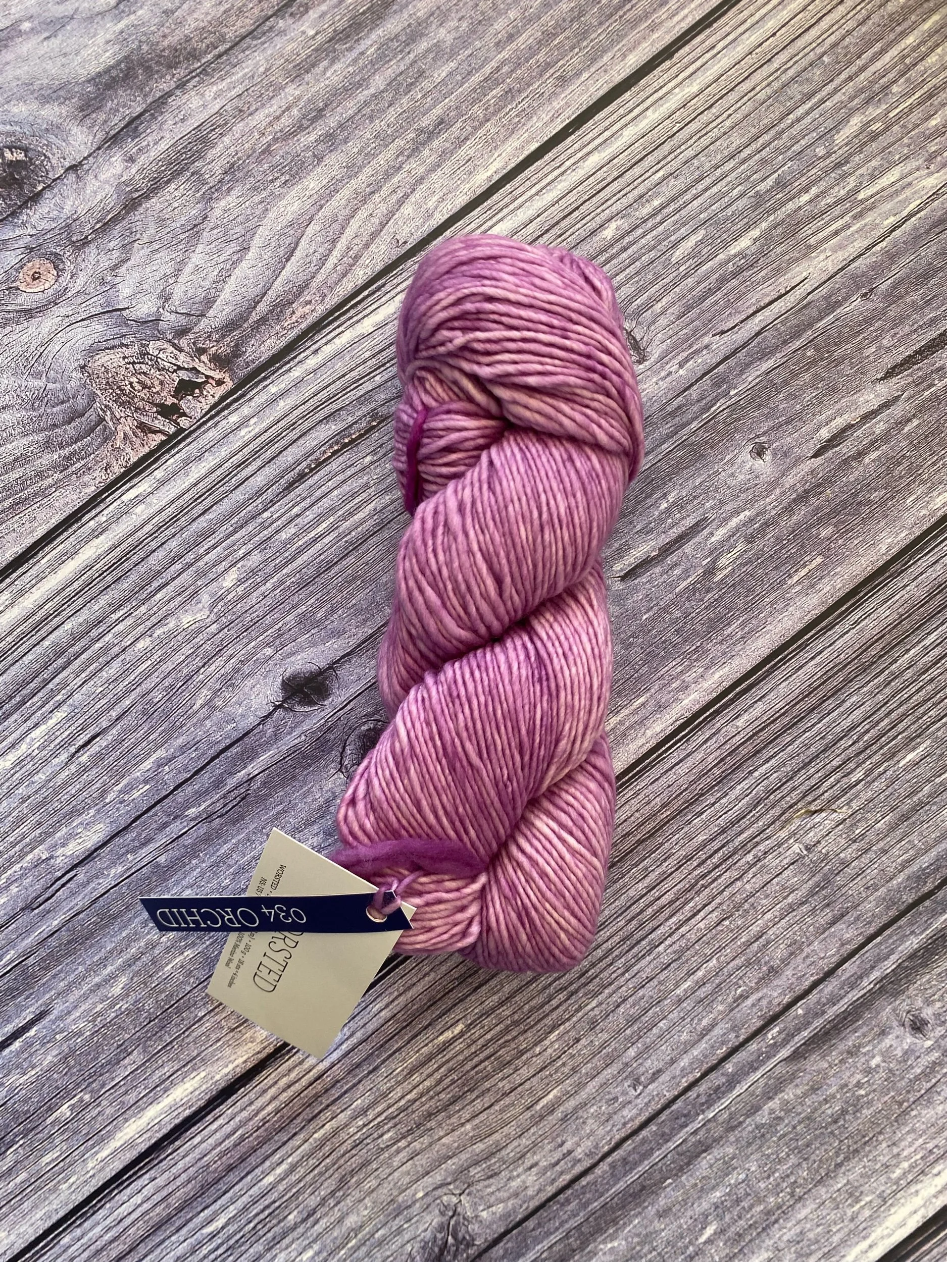 Malabrigo Worsted Orchid, pink worsted weight merino wool