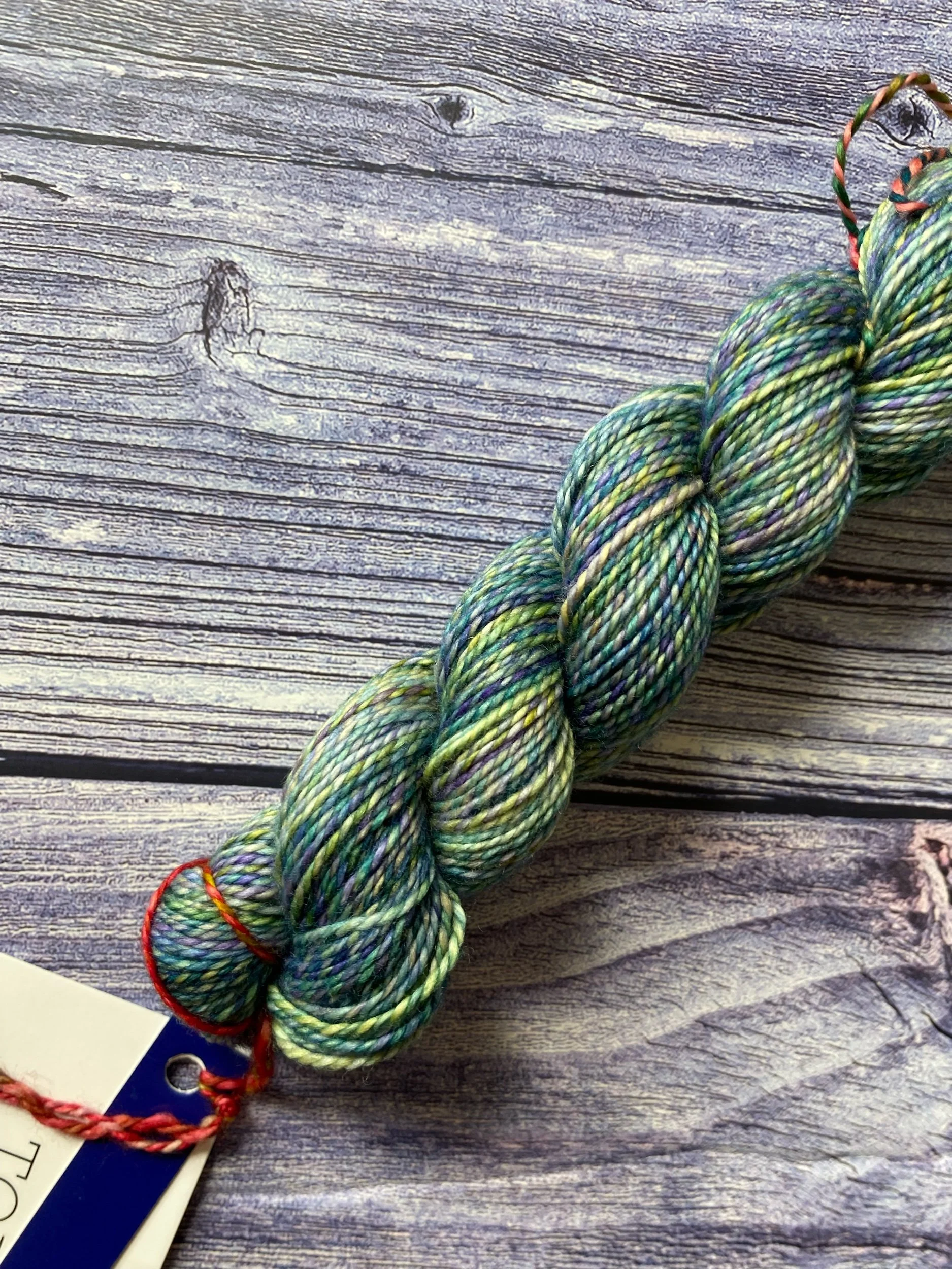 Malabrigo Torzal Indiecita, sport dk weight merino wool, handdyed yarn, green blue merino wool
