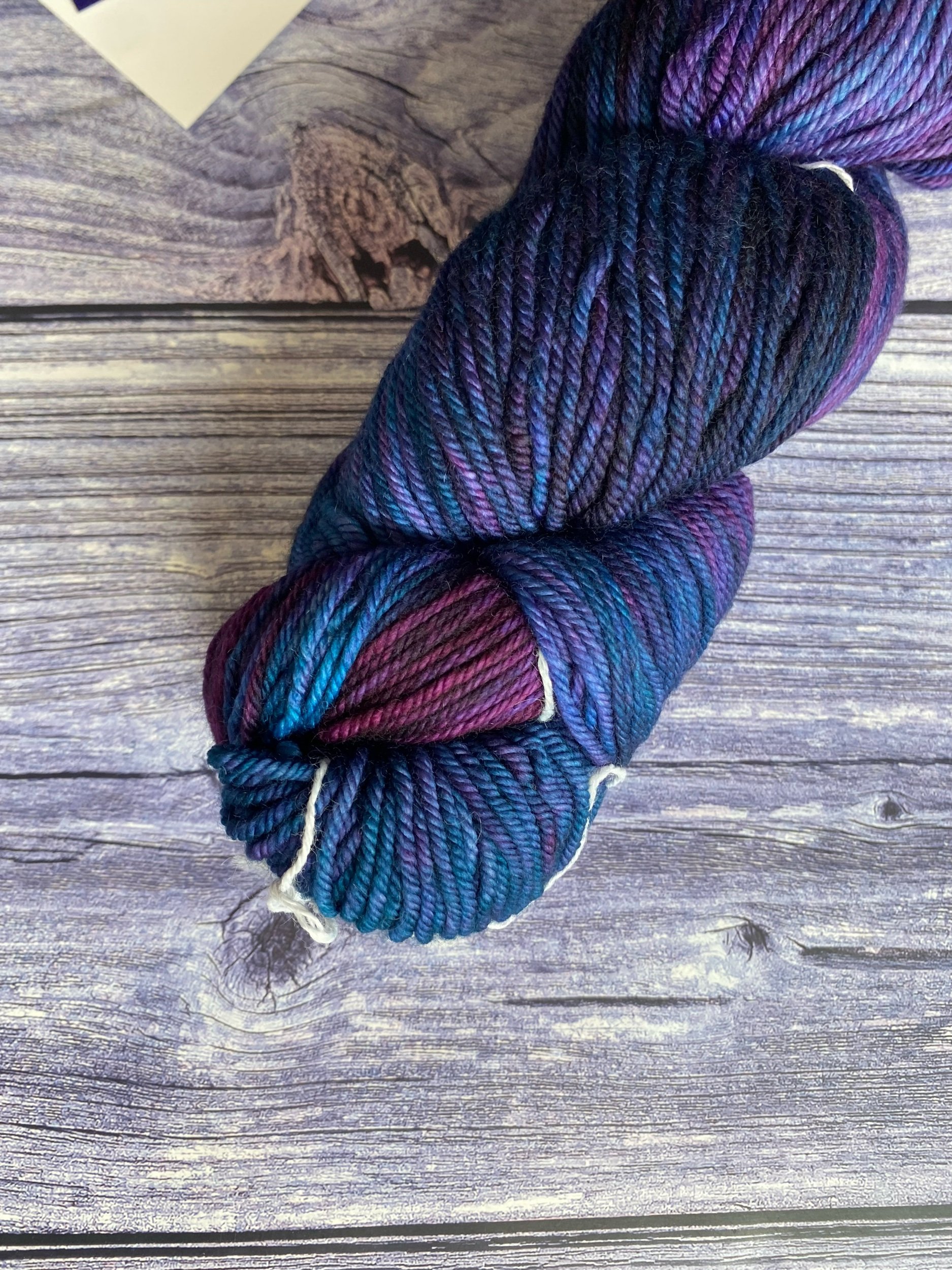Malabrigo rios whales road, merino wool, hand dyed yarn, blue purple merino wool