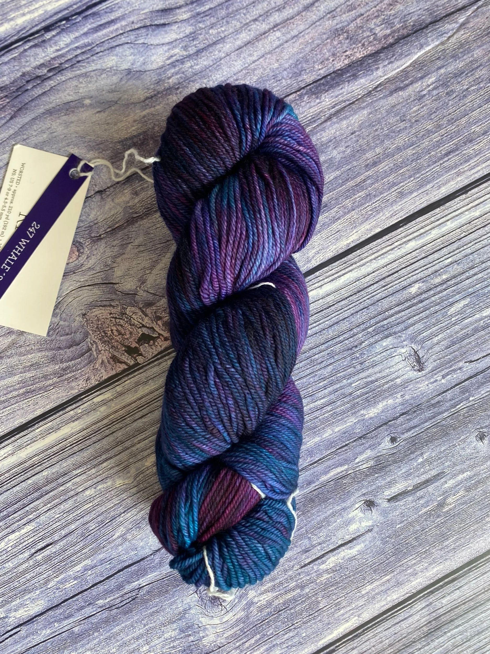 Malabrigo rios whales road, merino wool, hand dyed yarn, blue purple merino wool, malabrigo uk stockist