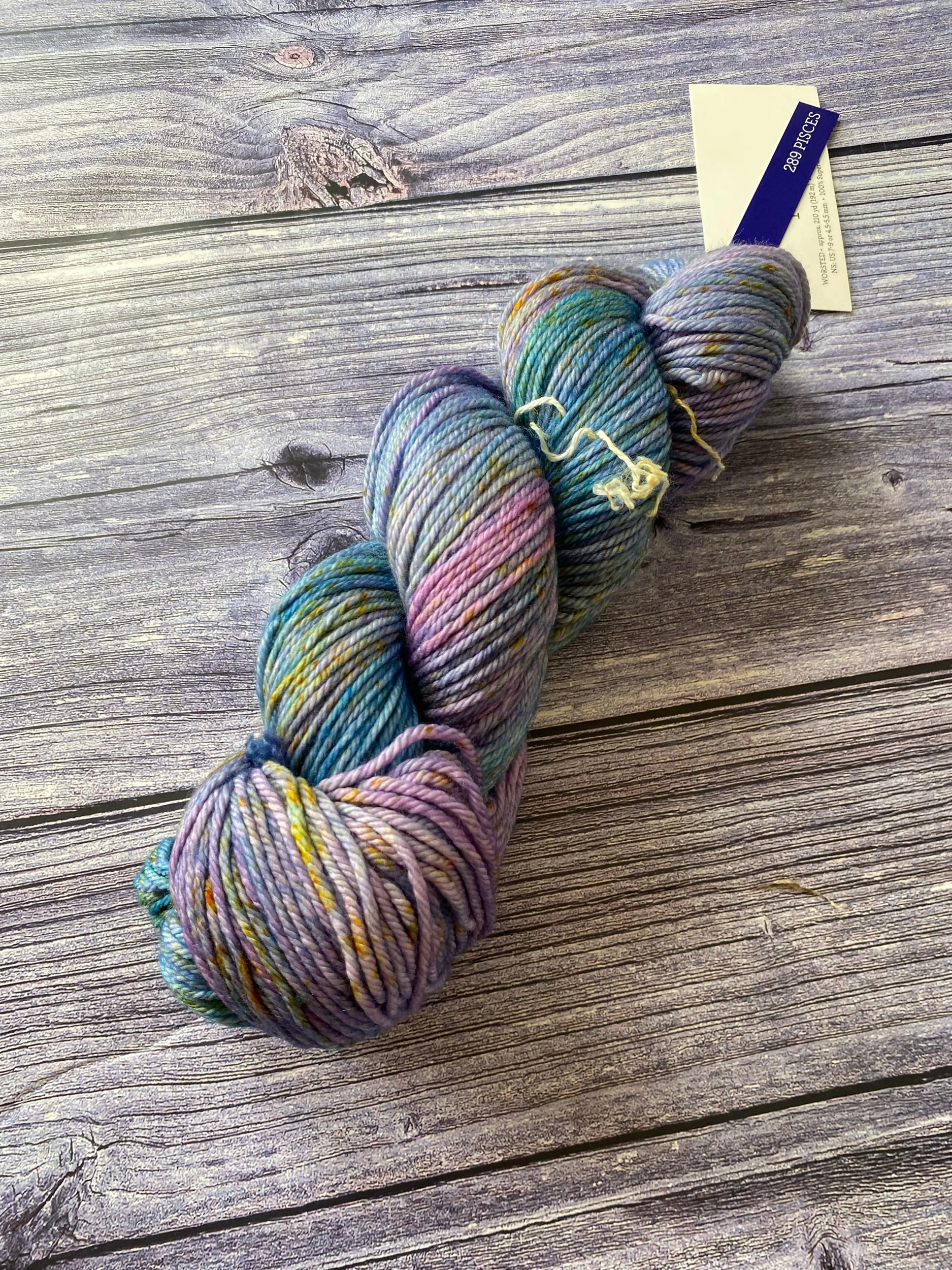 malabrigo rios pisces, merino wool, hand dyed yarn, fine merino, blue pink merino