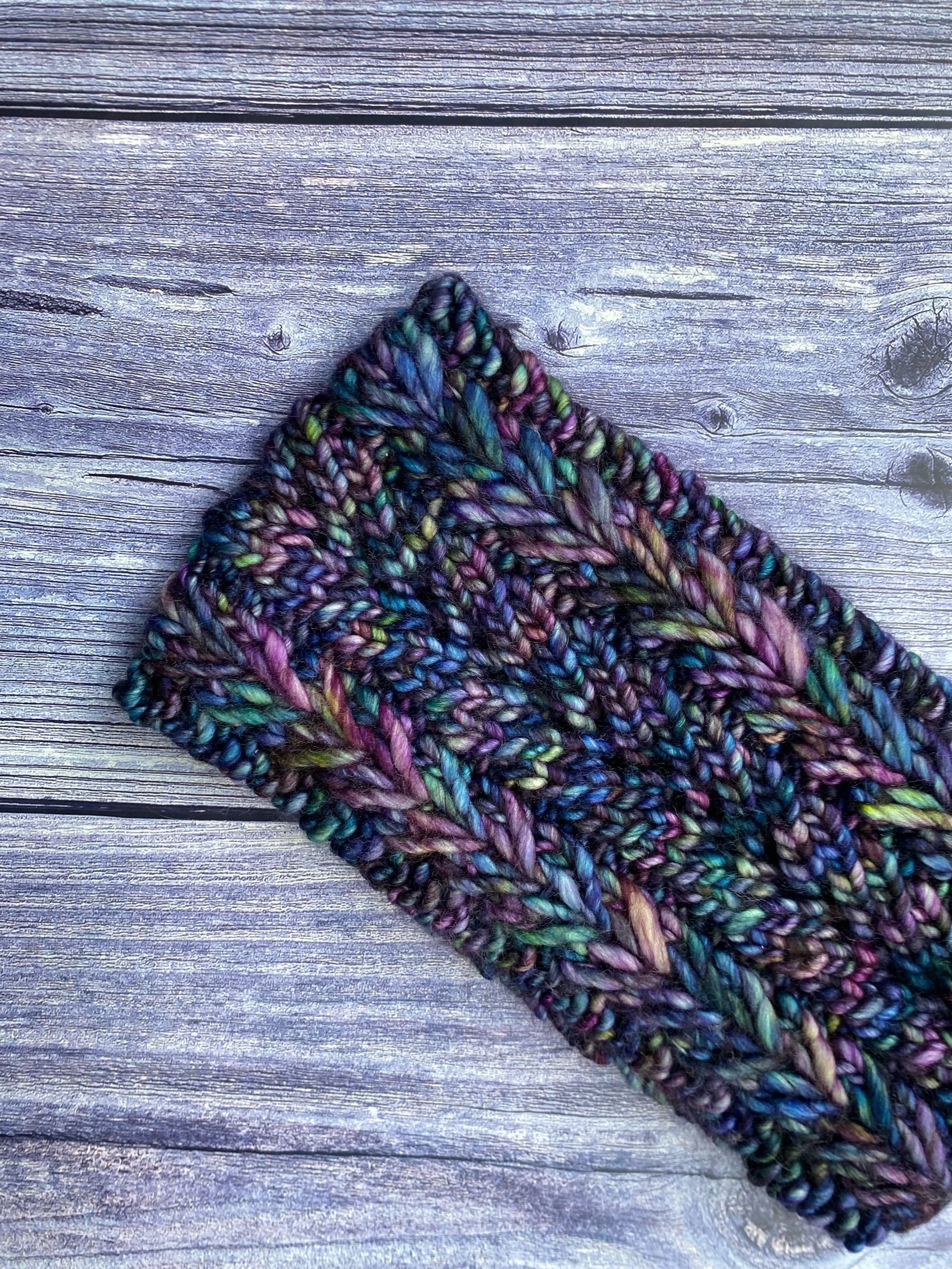 Hearts and Lace Headband / Ear Warmer in Indonesia Blue