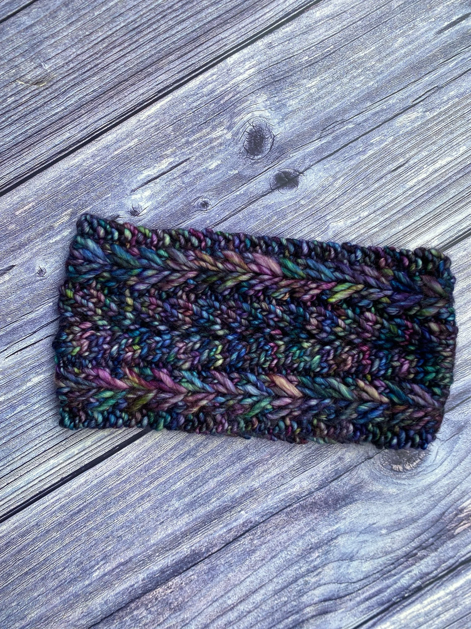 Hearts and Lace Headband / Ear Warmer in Indonesia Blue