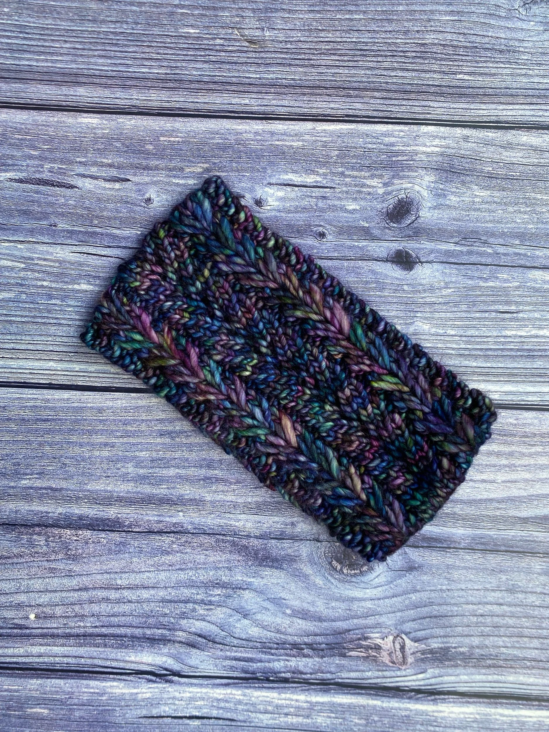 Hearts and Lace Headband / Ear Warmer in Indonesia Blue