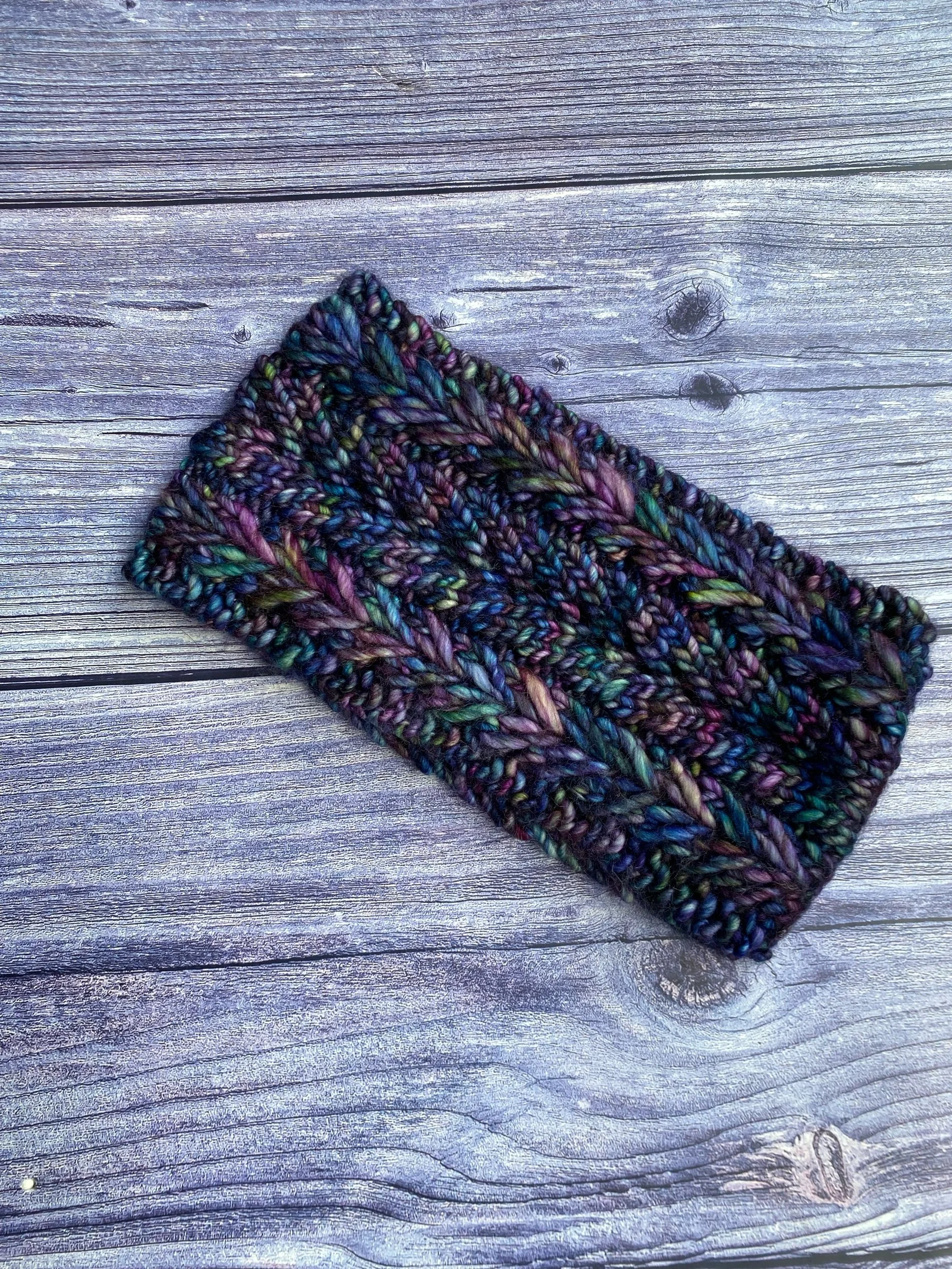 Hearts and Lace Headband / Ear Warmer in Indonesia Blue