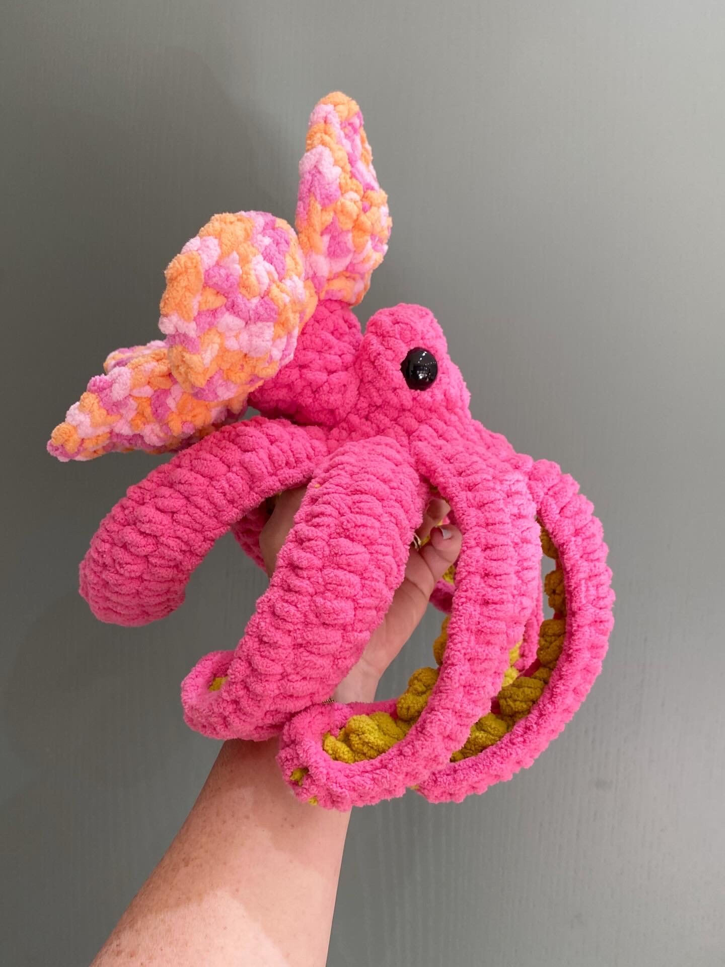 pink crochet octopus