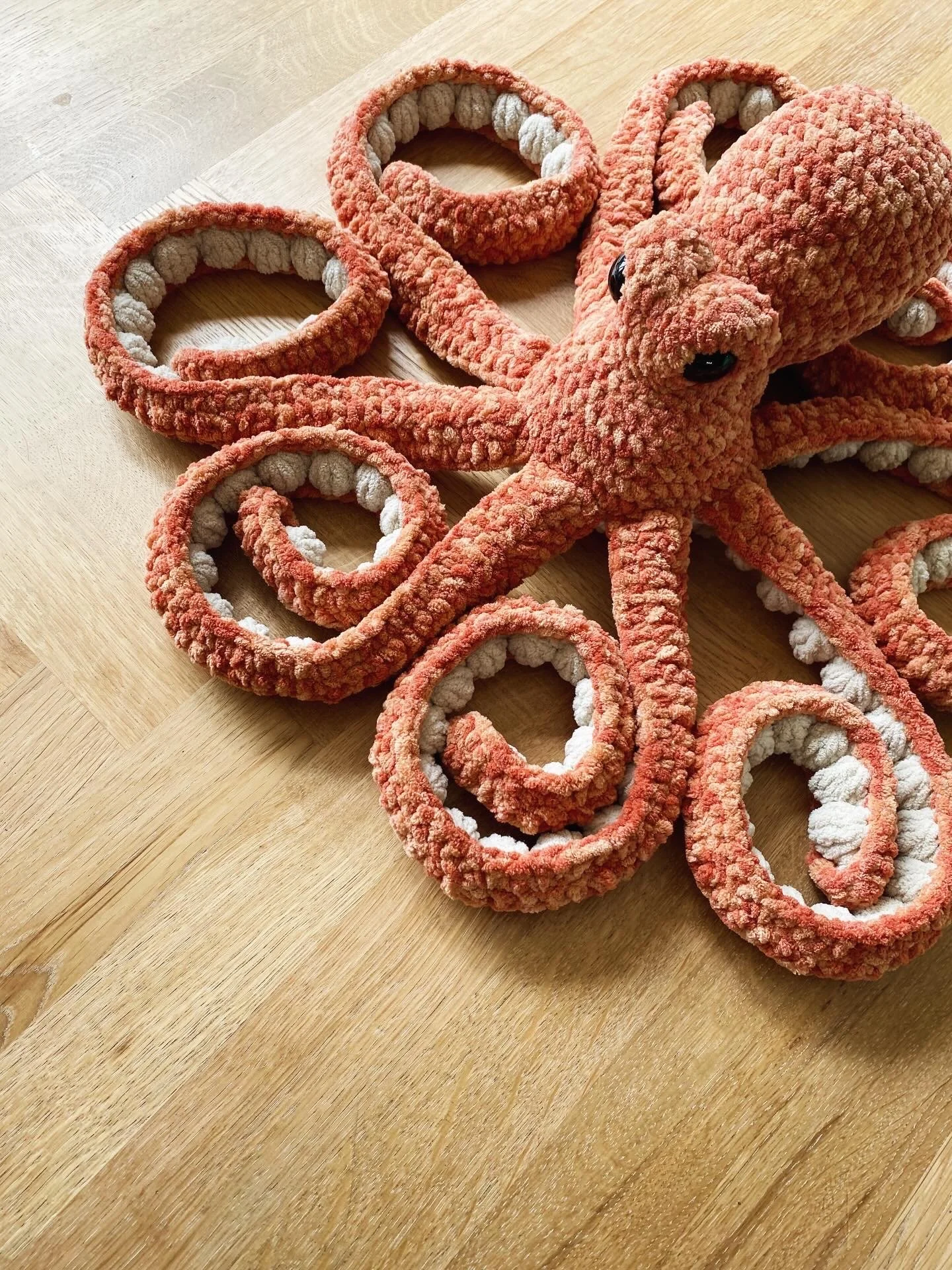 Large Octopus Crochet Plushie Soft Toy in Pink / Orange - Made to order