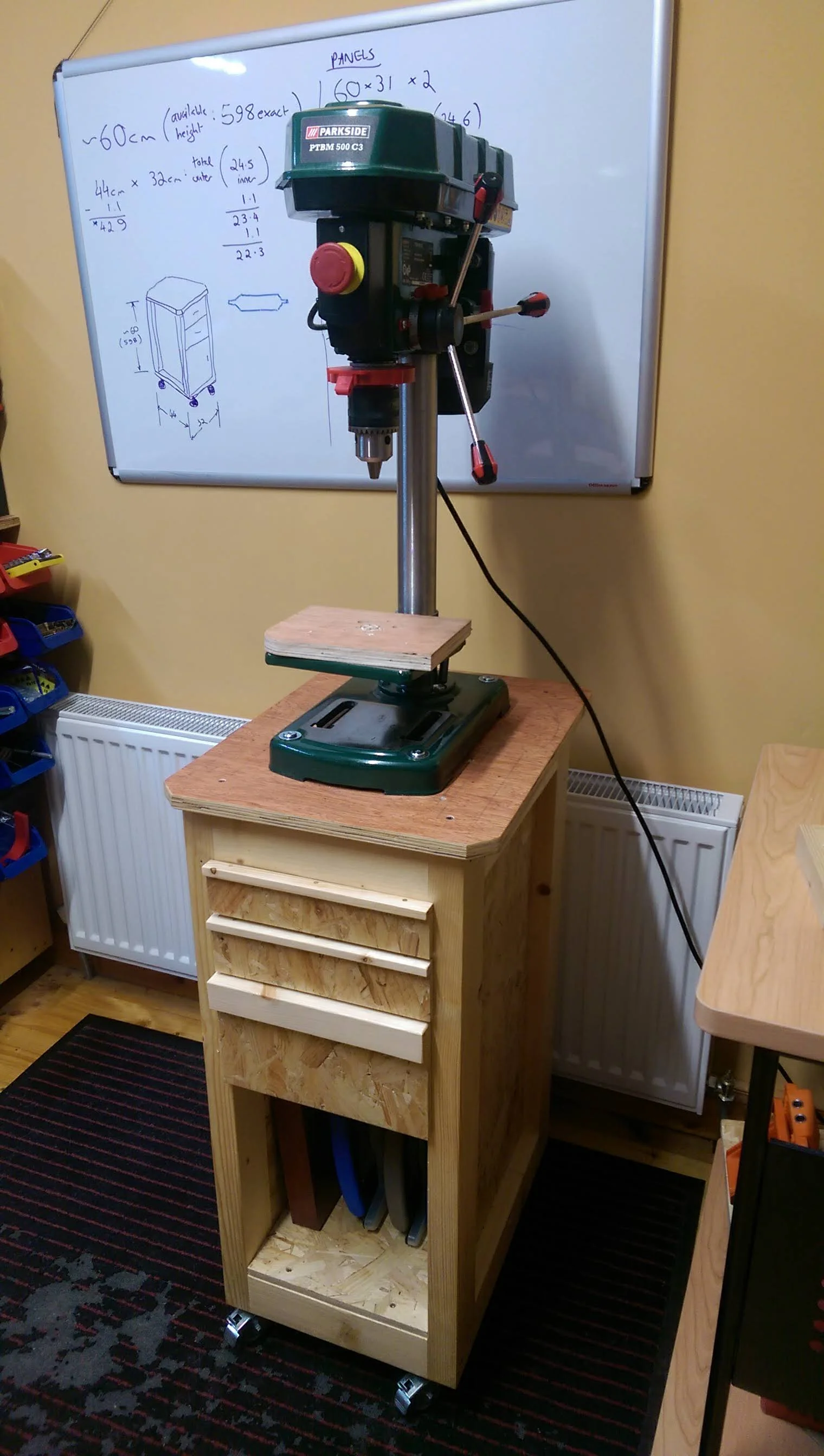 cupboard space for my drill press stand 