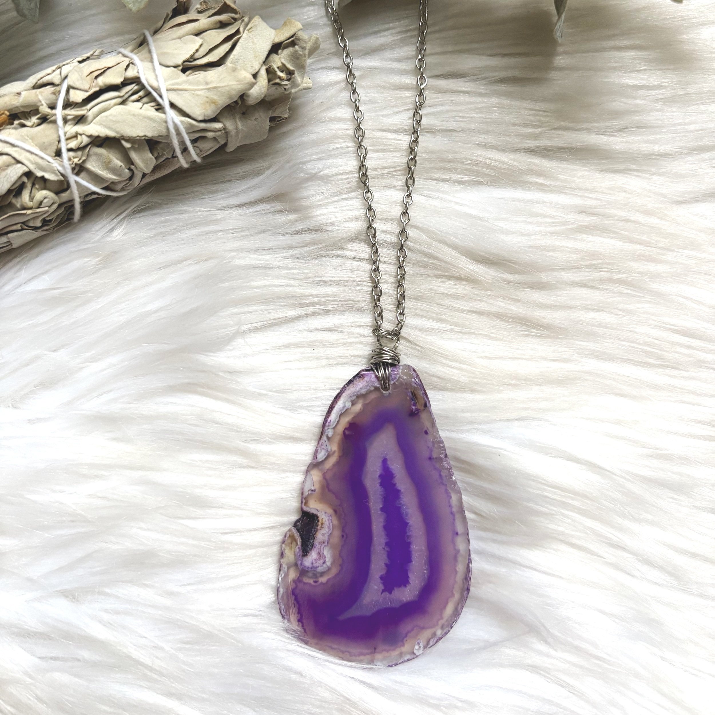 Purple Agate necklace